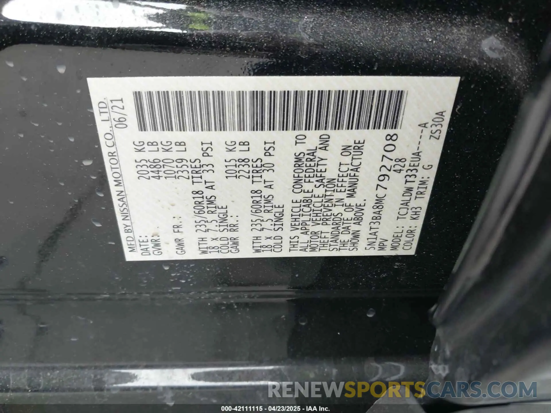 9 Фотография поврежденного автомобиля 5N1AT3BA8MC792708 NISSAN ROGUE 2021