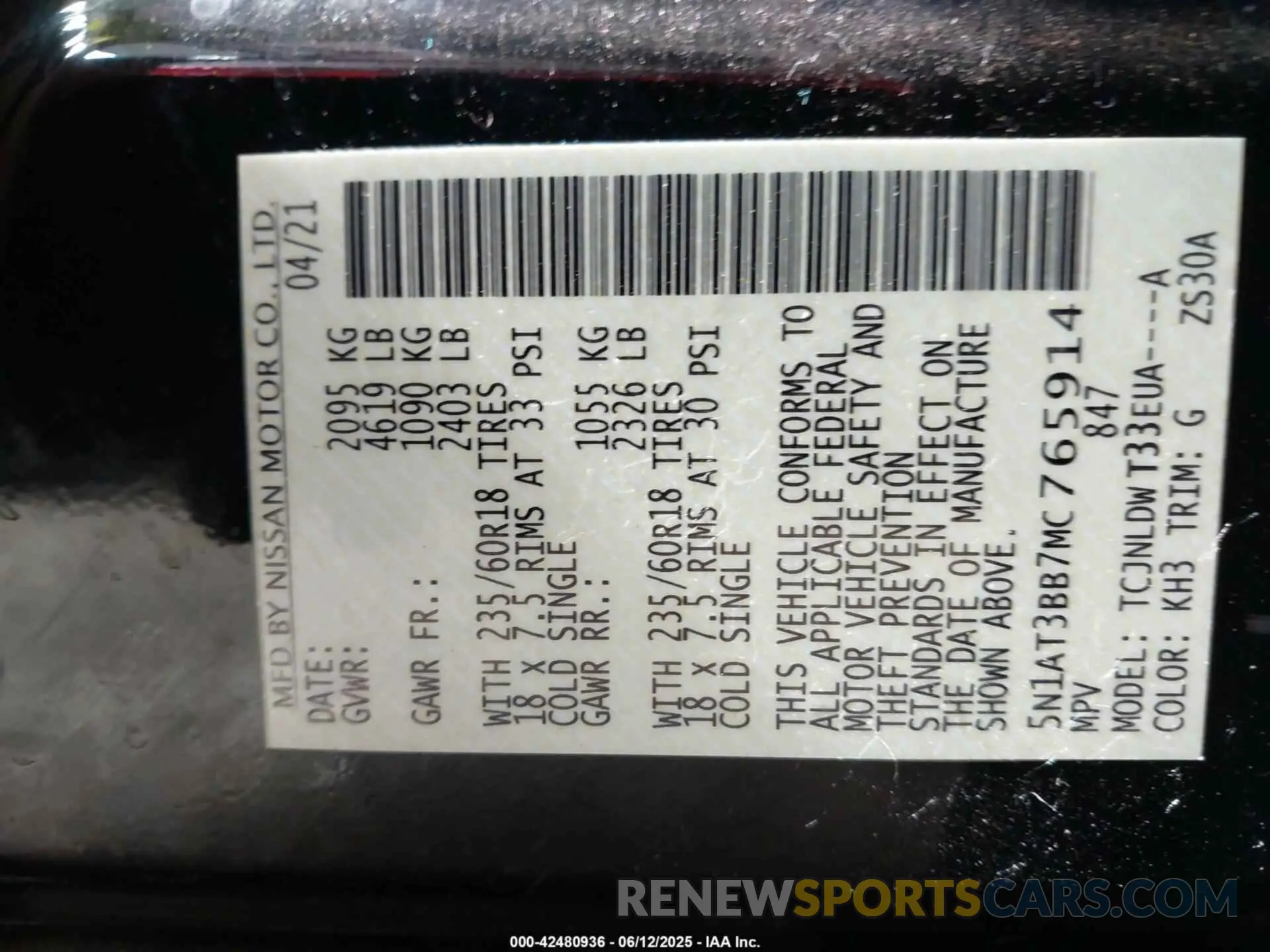 9 Фотография поврежденного автомобиля 5N1AT3BB7MC765914 NISSAN ROGUE 2021