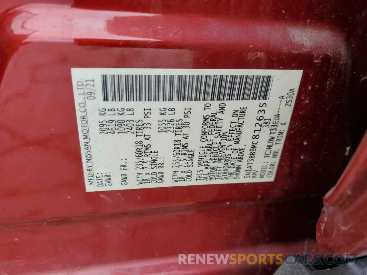 14 Фотография поврежденного автомобиля 5N1AT3BB9MC812635 NISSAN ROGUE 2021
