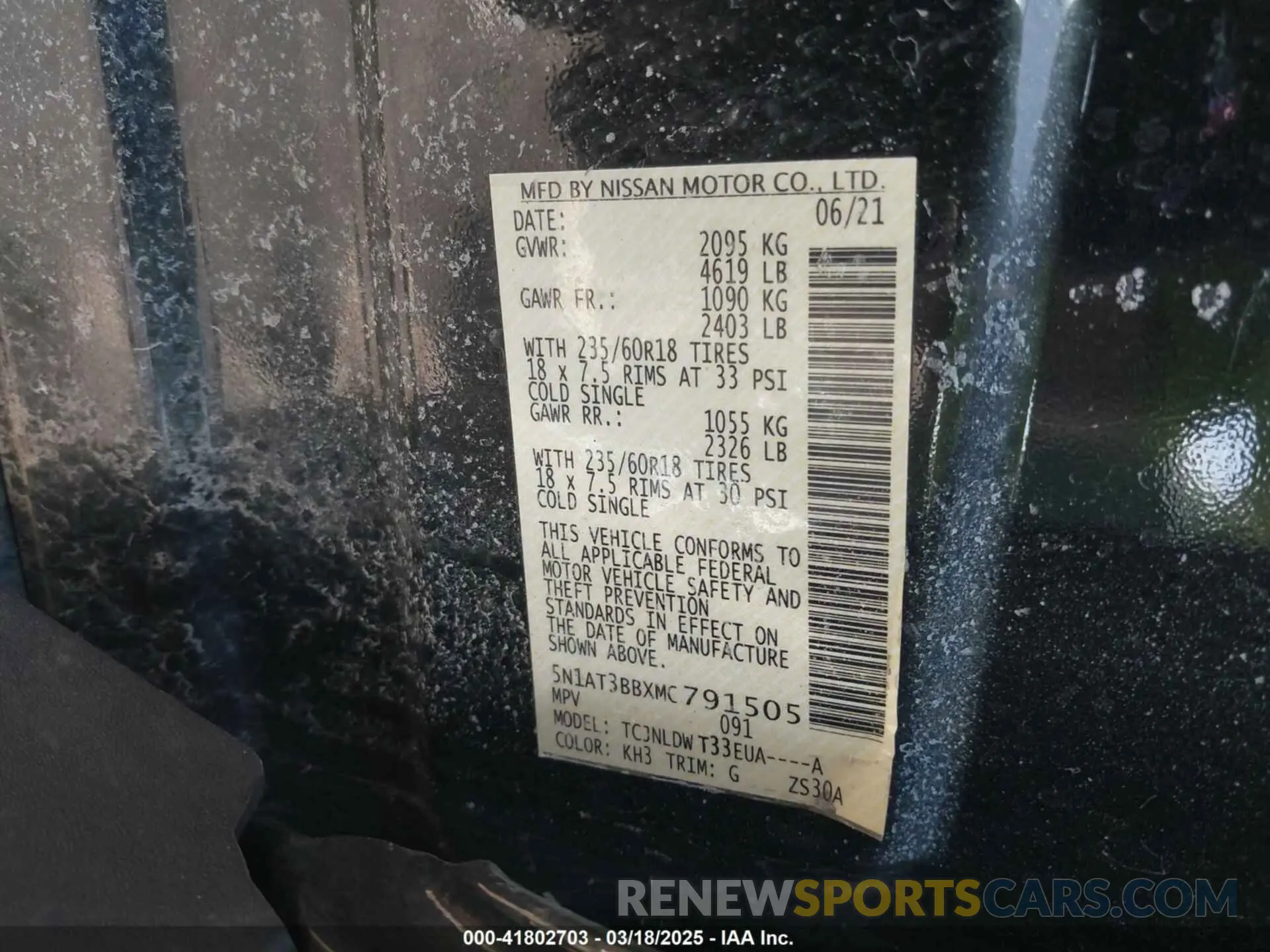 9 Photograph of a damaged car 5N1AT3BBXMC791505 NISSAN ROGUE 2021