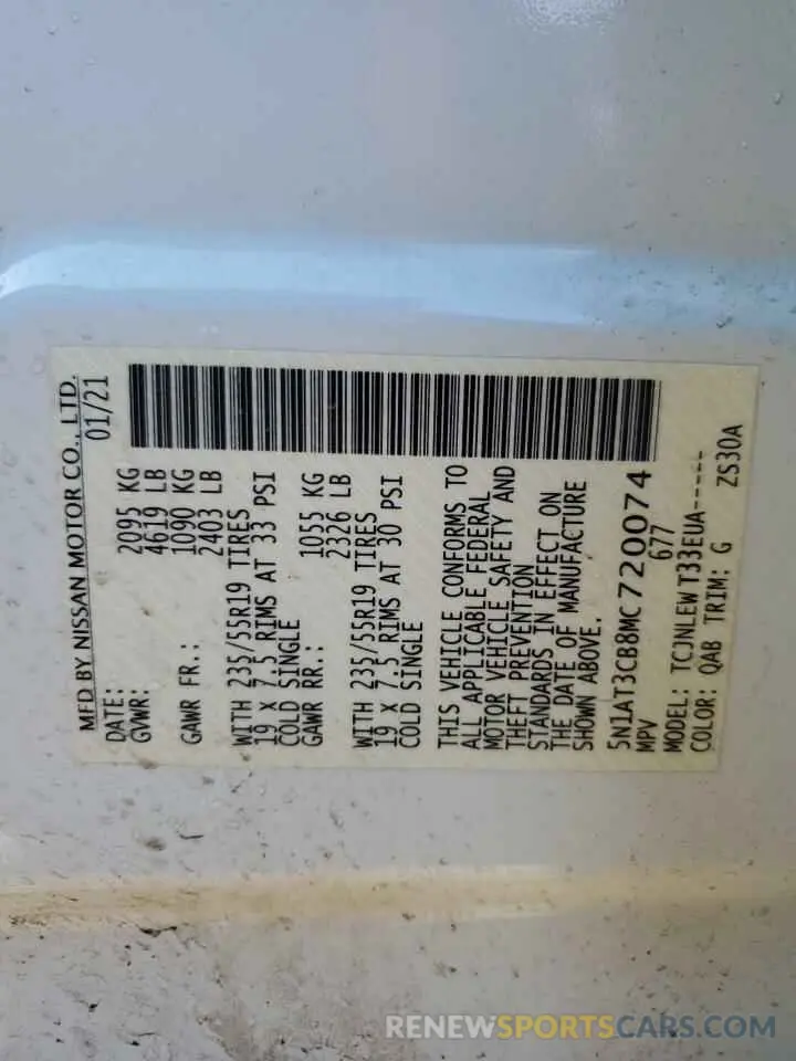 14 Фотография поврежденного автомобиля 5N1AT3CB8MC720074 NISSAN ROGUE 2021