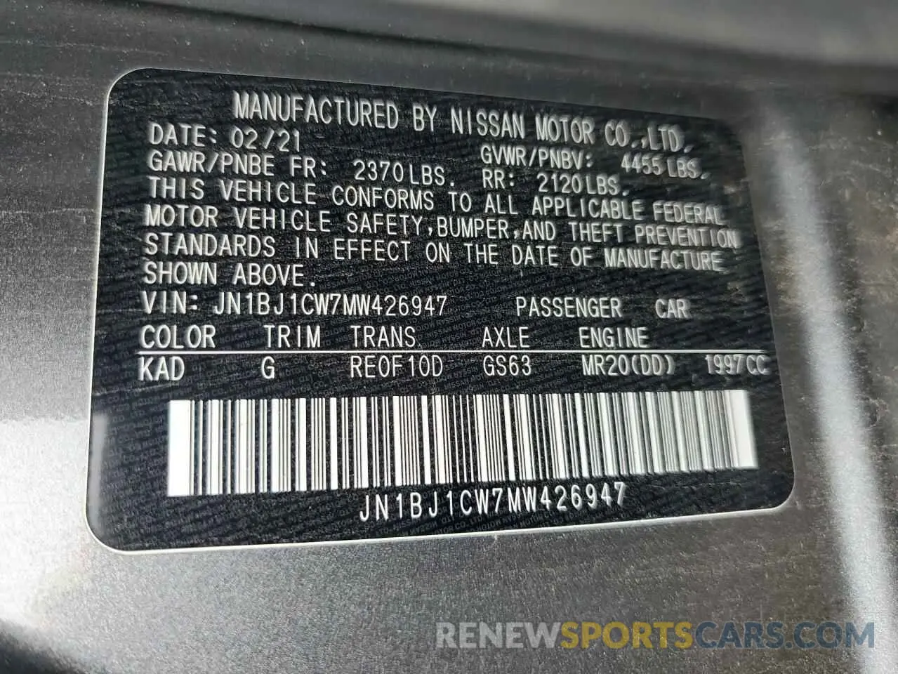 13 Фотография поврежденного автомобиля JN1BJ1CW7MW426947 NISSAN ROGUE 2021