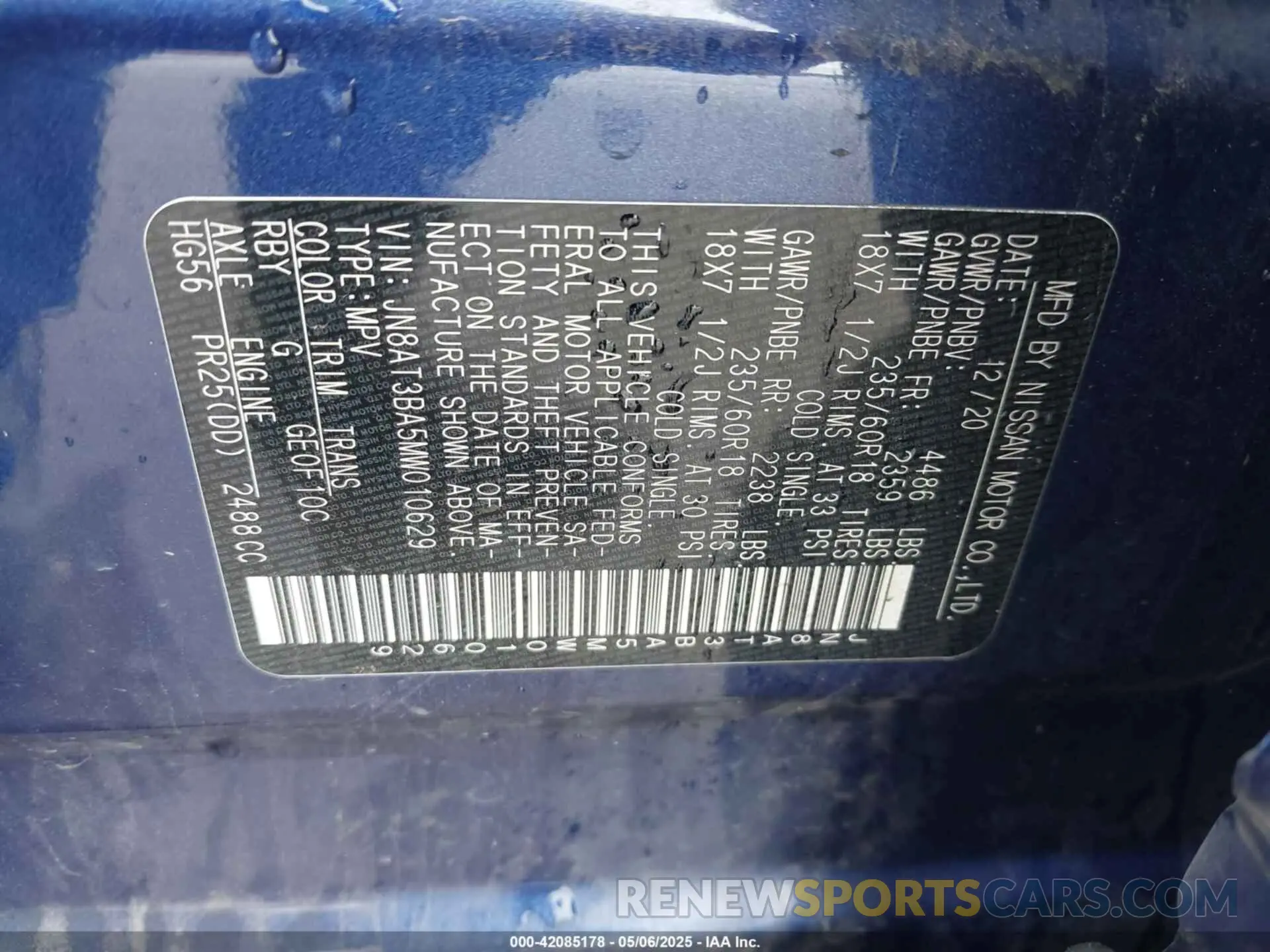 9 Photograph of a damaged car JN8AT3BA5MW010629 NISSAN ROGUE 2021