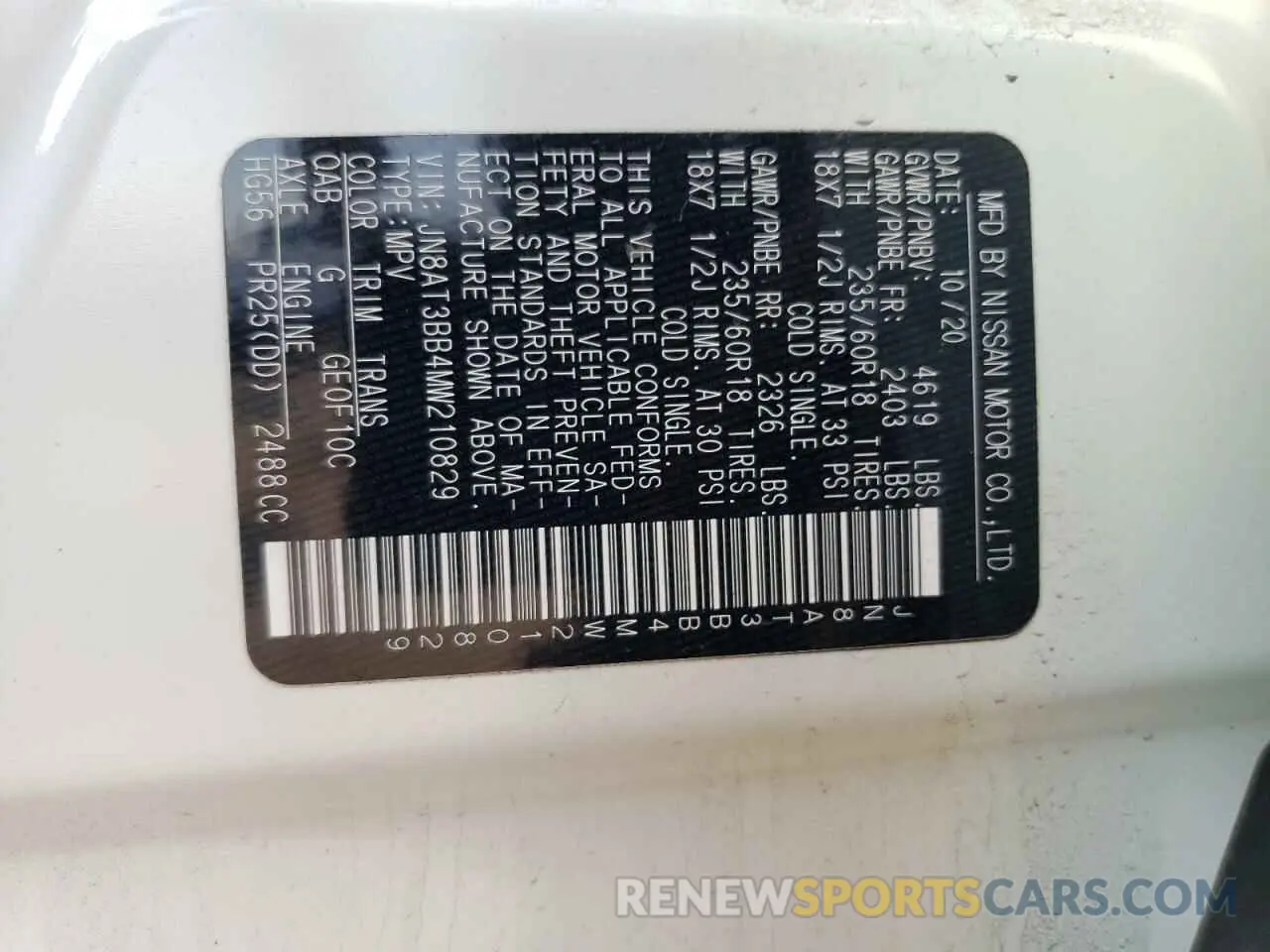 13 Фотография поврежденного автомобиля JN8AT3BB4MW210829 NISSAN ROGUE 2021