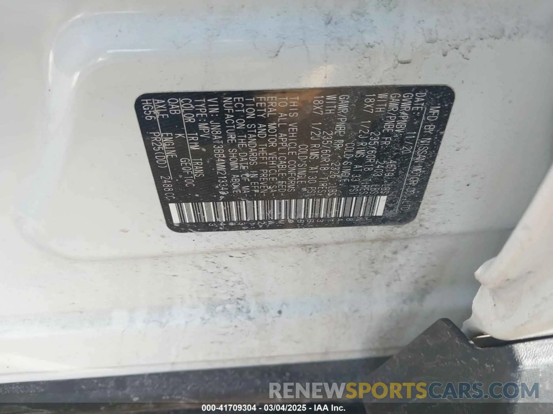 9 Photograph of a damaged car JN8AT3BB4MW213343 NISSAN ROGUE 2021