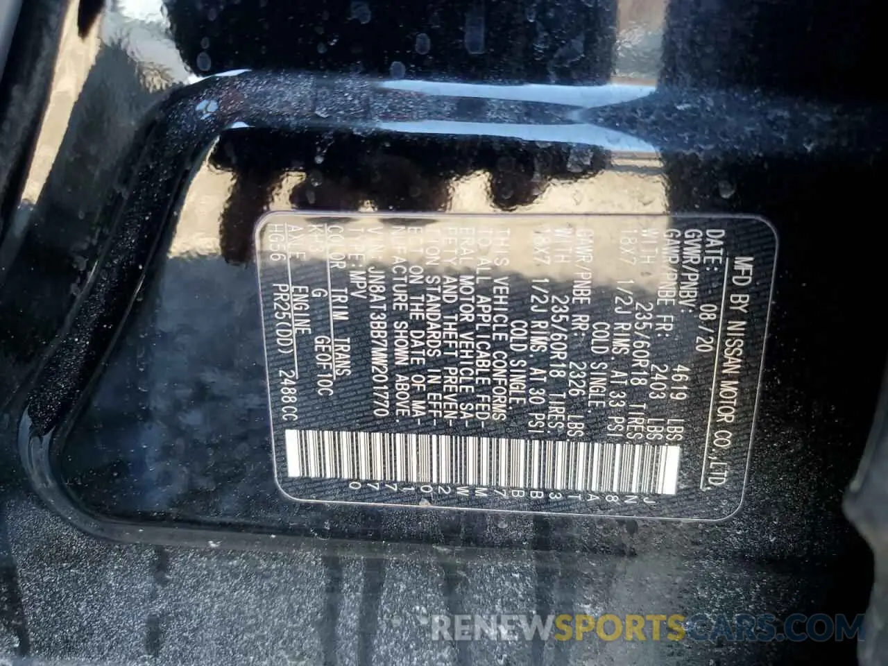 13 Photograph of a damaged car JN8AT3BB7MW201770 NISSAN ROGUE 2021