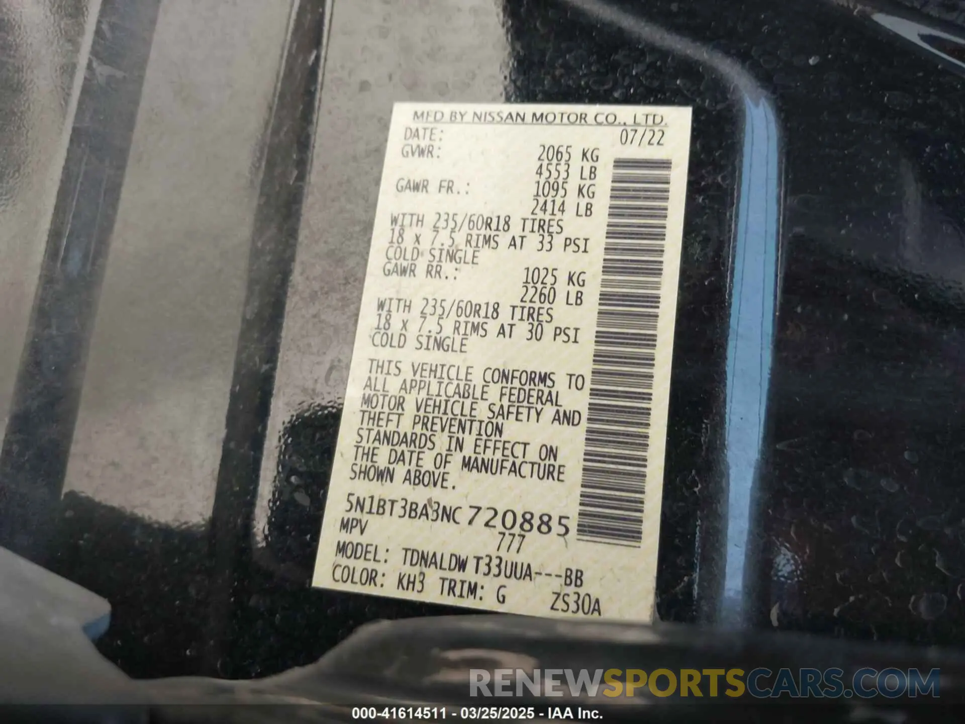 9 Photograph of a damaged car 5N1BT3BA3NC720885 NISSAN ROGUE 2022