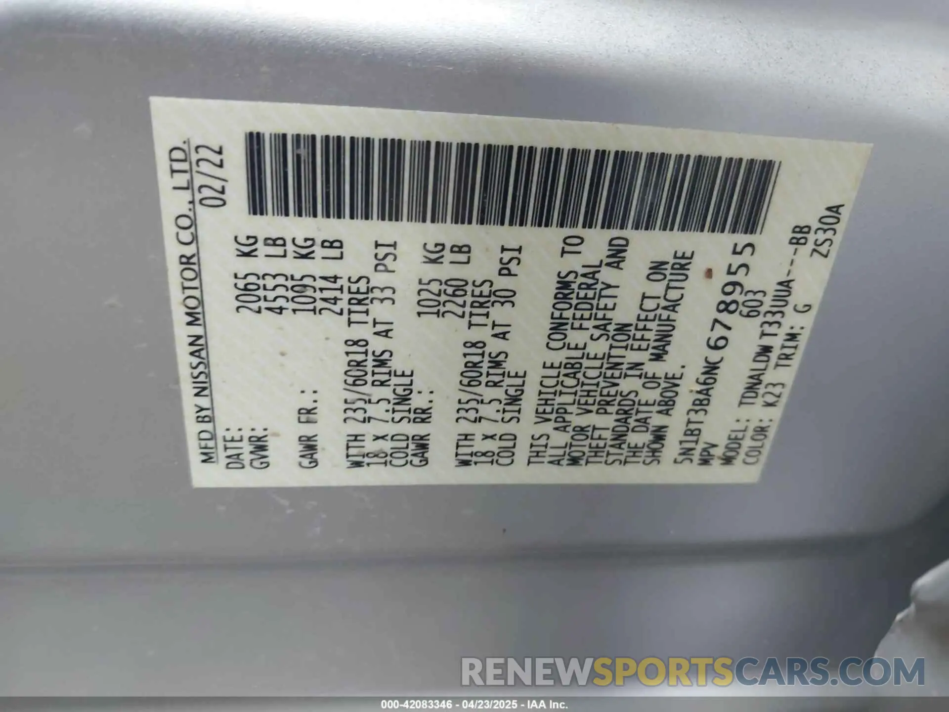 9 Photograph of a damaged car 5N1BT3BA6NC678955 NISSAN ROGUE 2022