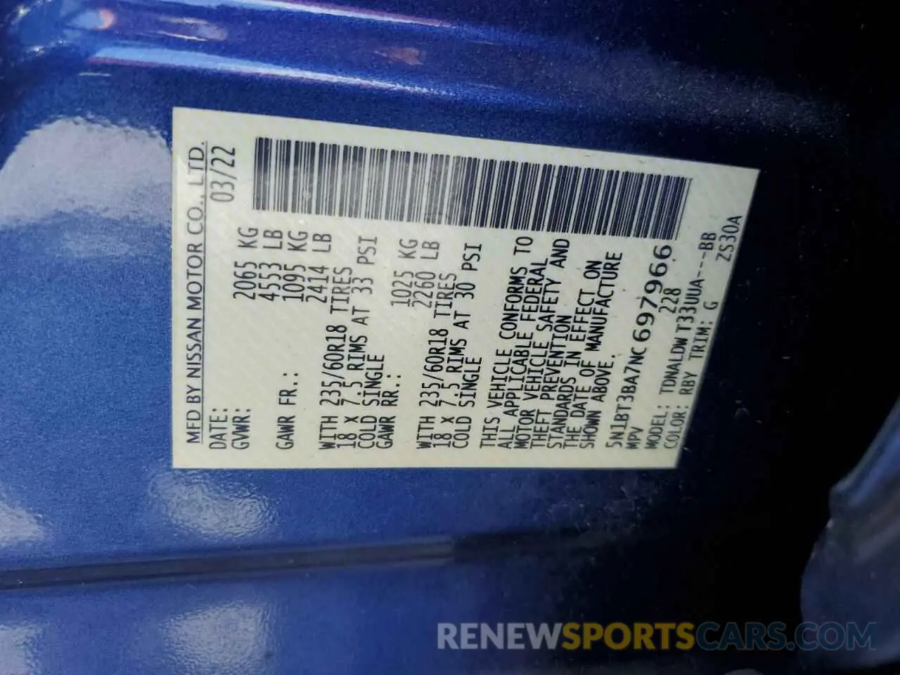 14 Фотография поврежденного автомобиля 5N1BT3BA7NC697966 NISSAN ROGUE 2022