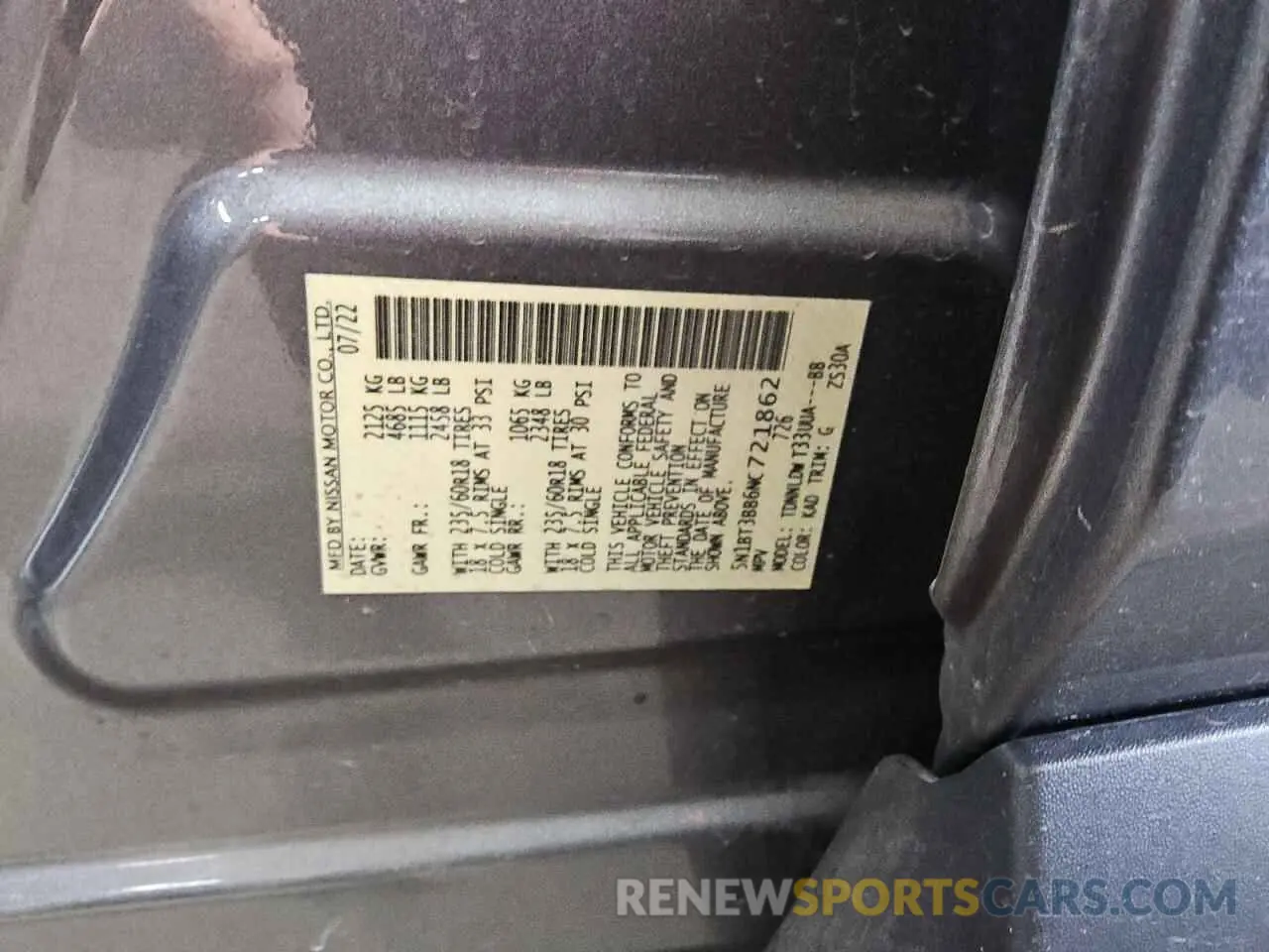 13 Фотография поврежденного автомобиля 5N1BT3BB6NC721862 NISSAN ROGUE 2022