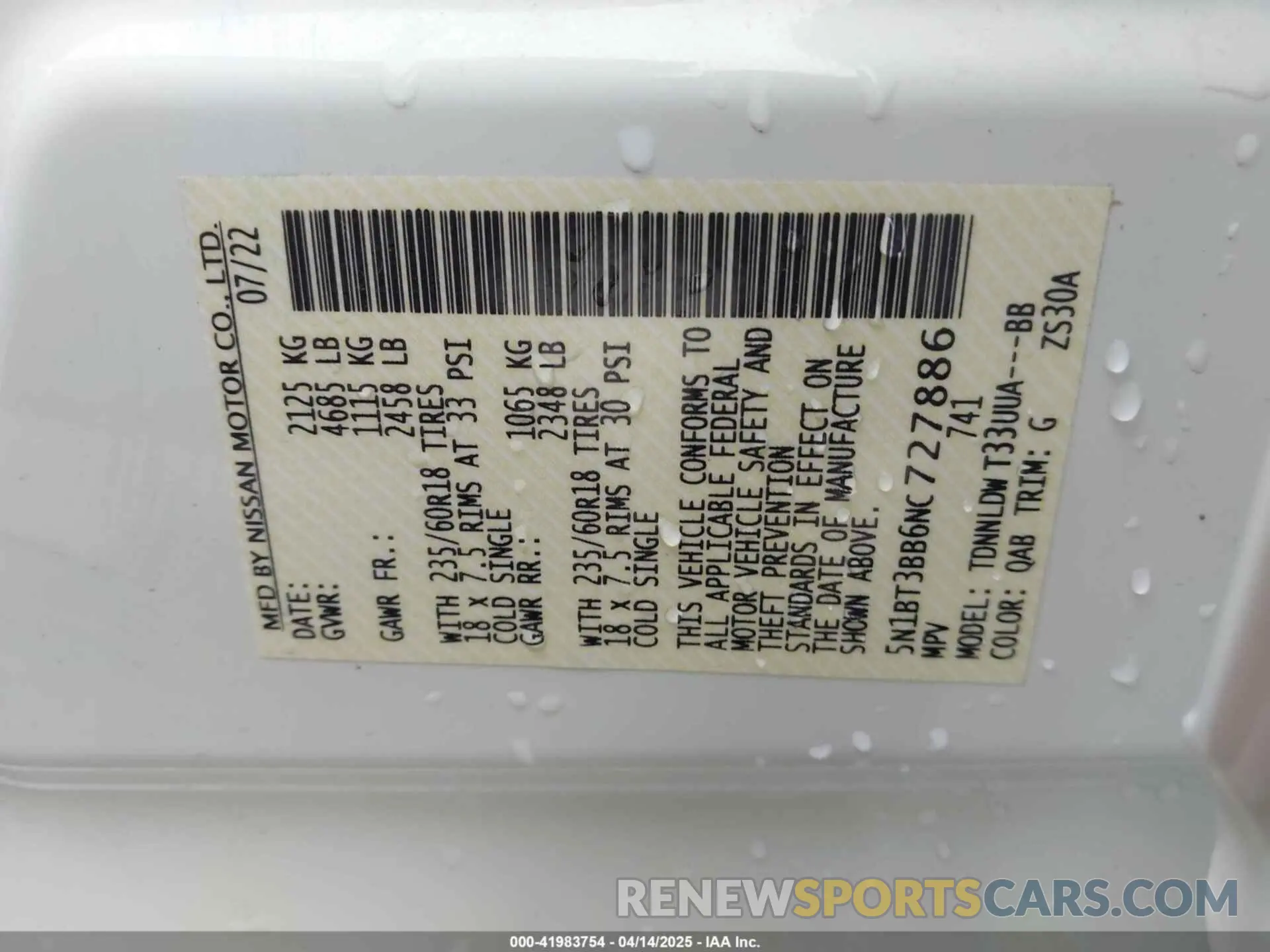 9 Фотография поврежденного автомобиля 5N1BT3BB6NC727886 NISSAN ROGUE 2022
