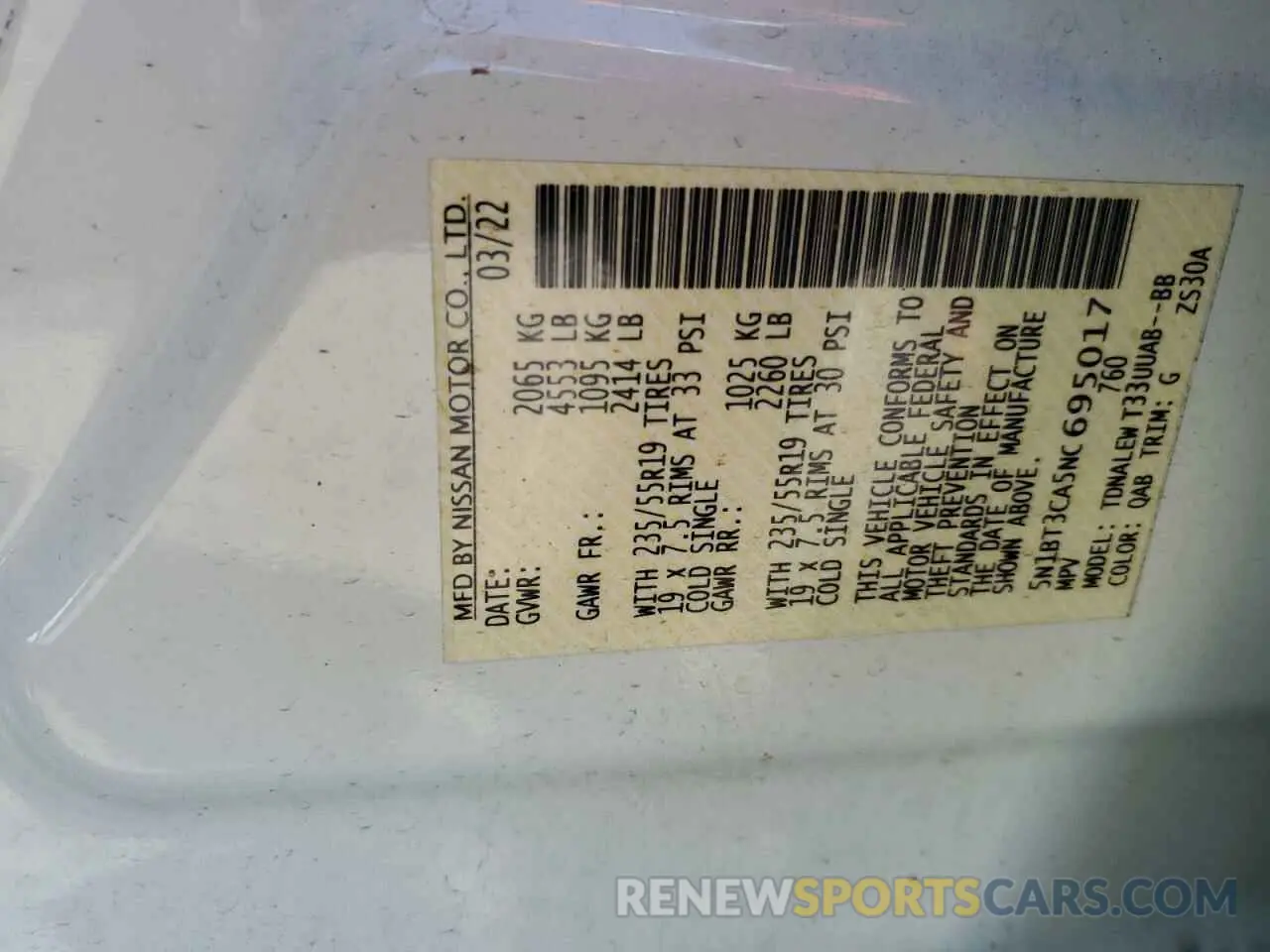 14 Фотография поврежденного автомобиля 5N1BT3CA5NC695017 NISSAN ROGUE 2022