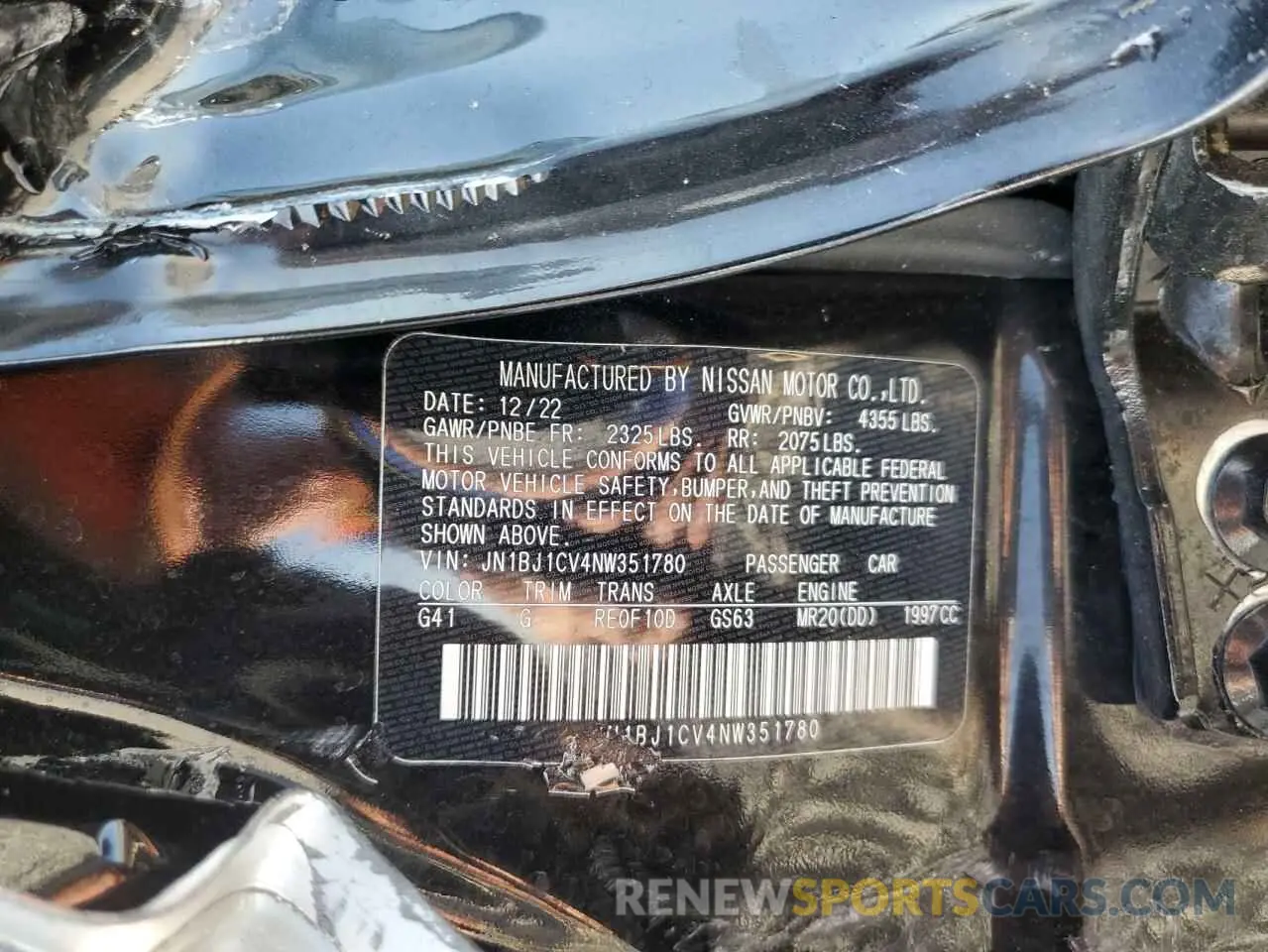 13 Photograph of a damaged car JN1BJ1CV4NW351780 NISSAN ROGUE 2022