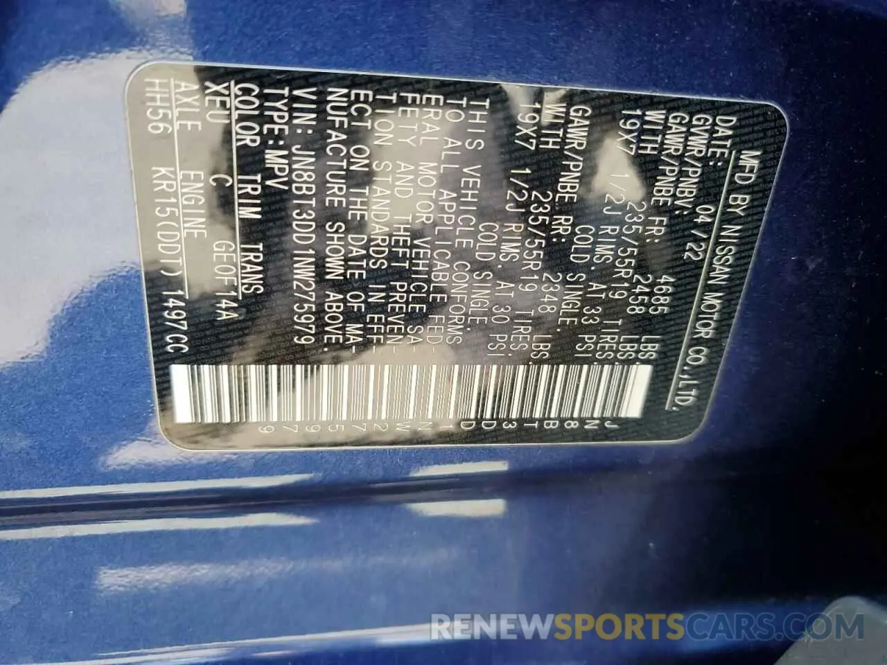 13 Фотография поврежденного автомобиля JN8BT3DD1NW275979 NISSAN ROGUE 2022