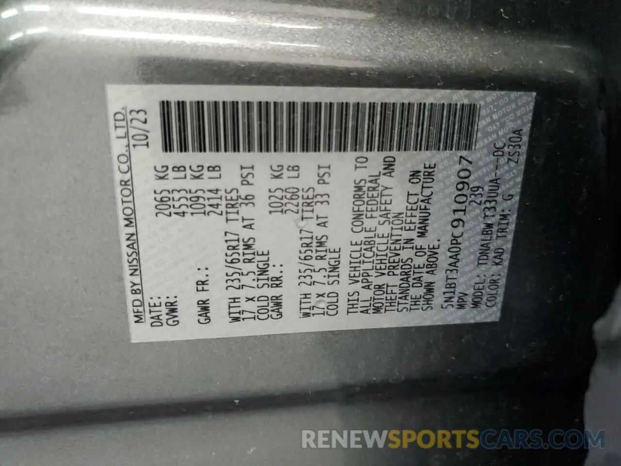 13 Фотография поврежденного автомобиля 5N1BT3AA0PC910907 NISSAN ROGUE 2023