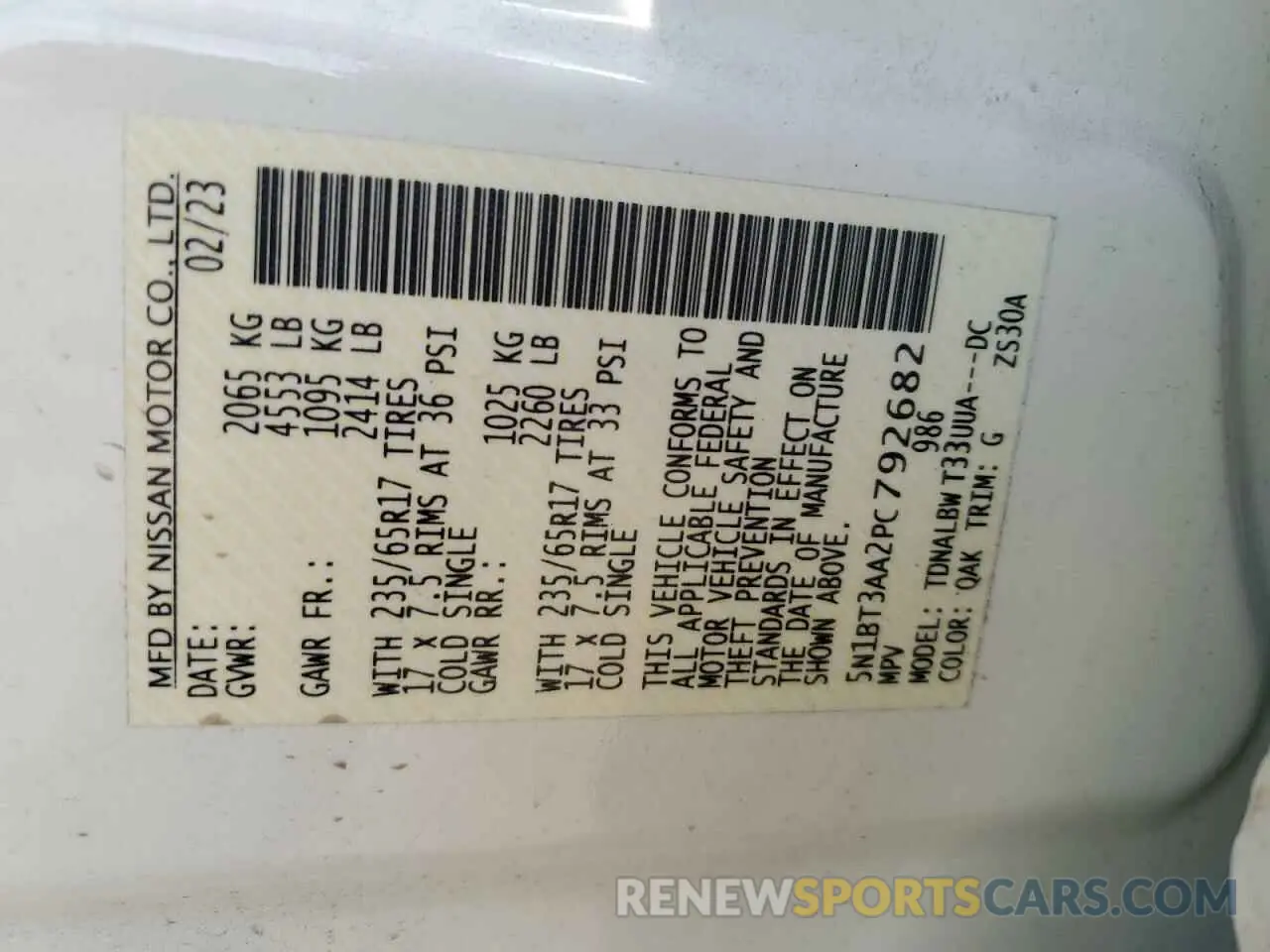 13 Фотография поврежденного автомобиля 5N1BT3AA2PC792682 NISSAN ROGUE 2023