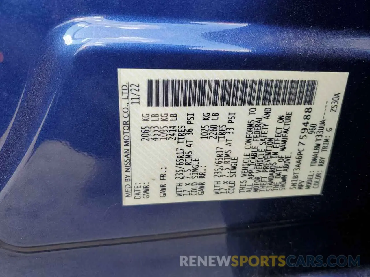 13 Photograph of a damaged car 5N1BT3AA6PC759488 NISSAN ROGUE 2023