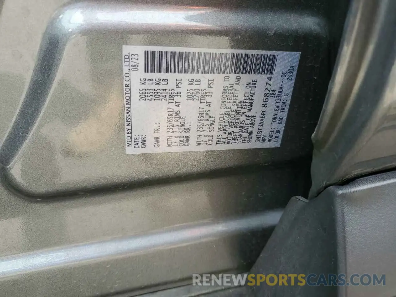 13 Фотография поврежденного автомобиля 5N1BT3AA6PC868274 NISSAN ROGUE 2023