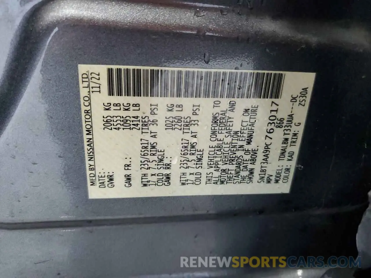 12 Photograph of a damaged car 5N1BT3AA9PC763017 NISSAN ROGUE 2023