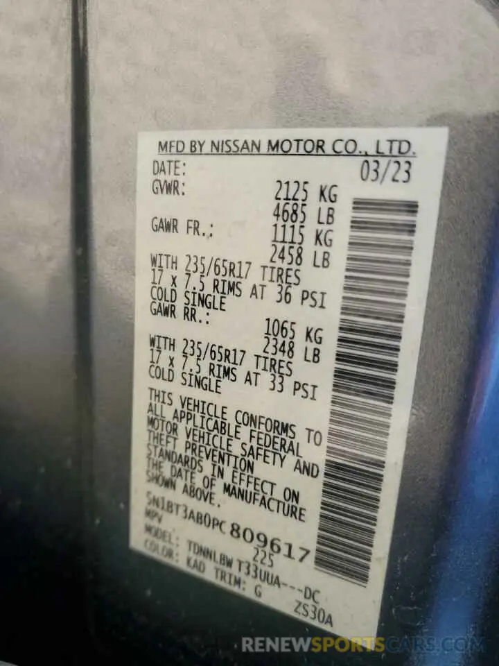 13 Фотография поврежденного автомобиля 5N1BT3AB0PC809617 NISSAN ROGUE 2023