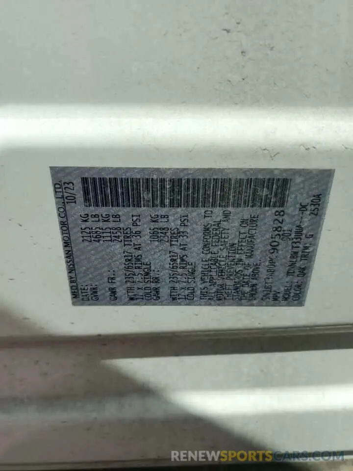 13 Фотография поврежденного автомобиля 5N1BT3AB0PC905828 NISSAN ROGUE 2023