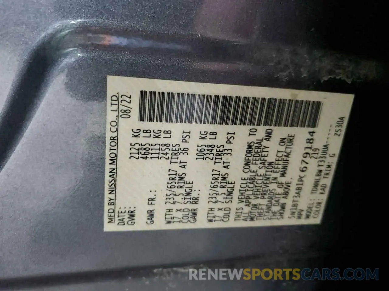 13 Фотография поврежденного автомобиля 5N1BT3AB1PC679184 NISSAN ROGUE 2023