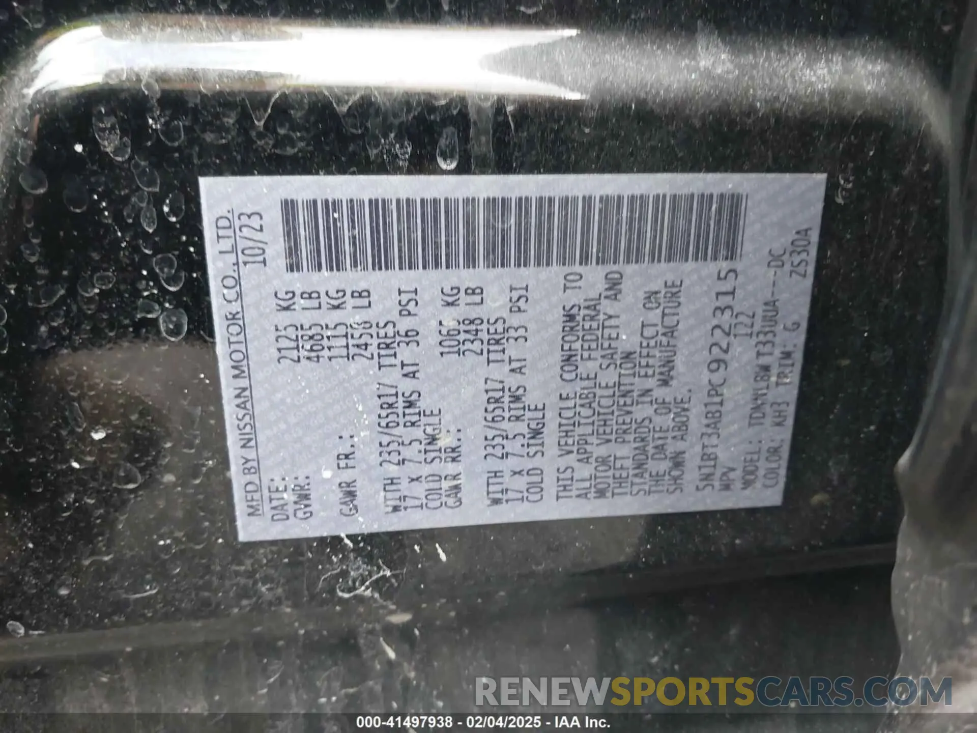 9 Photograph of a damaged car 5N1BT3AB1PC922315 NISSAN ROGUE 2023