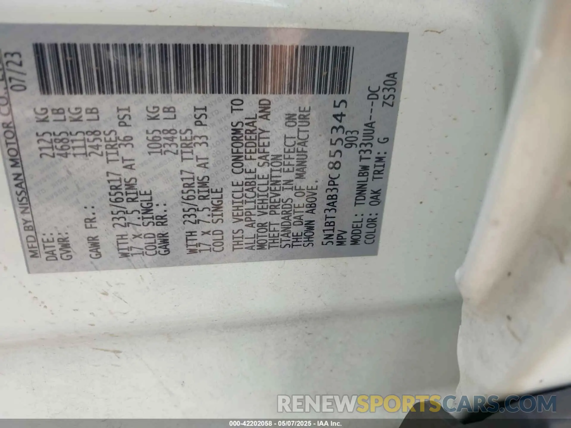 9 Фотография поврежденного автомобиля 5N1BT3AB3PC855345 NISSAN ROGUE 2023