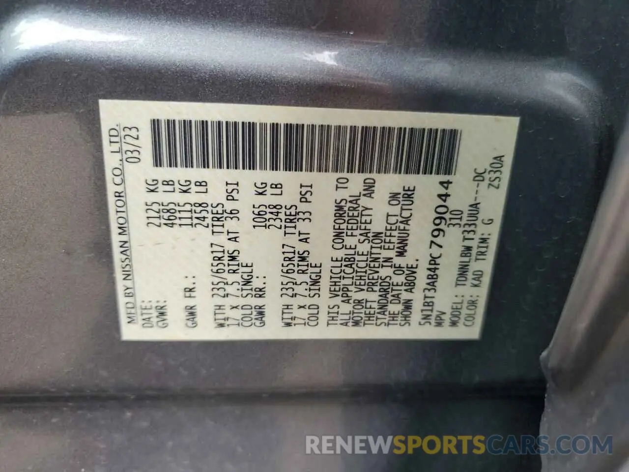 14 Фотография поврежденного автомобиля 5N1BT3AB4PC799044 NISSAN ROGUE 2023