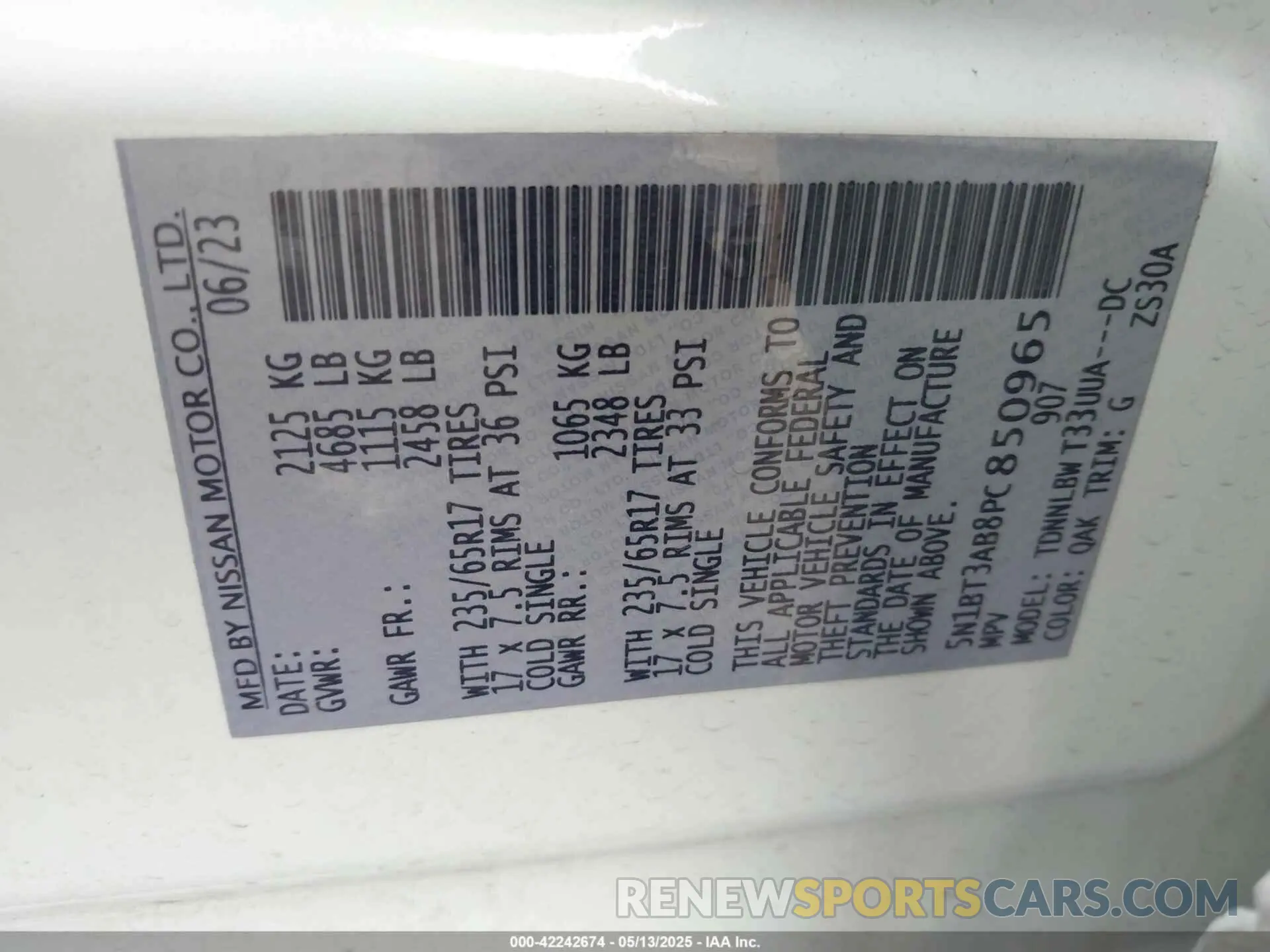 9 Фотография поврежденного автомобиля 5N1BT3AB8PC850965 NISSAN ROGUE 2023