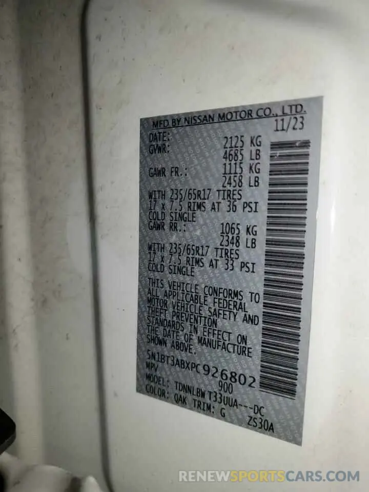 13 Фотография поврежденного автомобиля 5N1BT3ABXPC926802 NISSAN ROGUE 2023