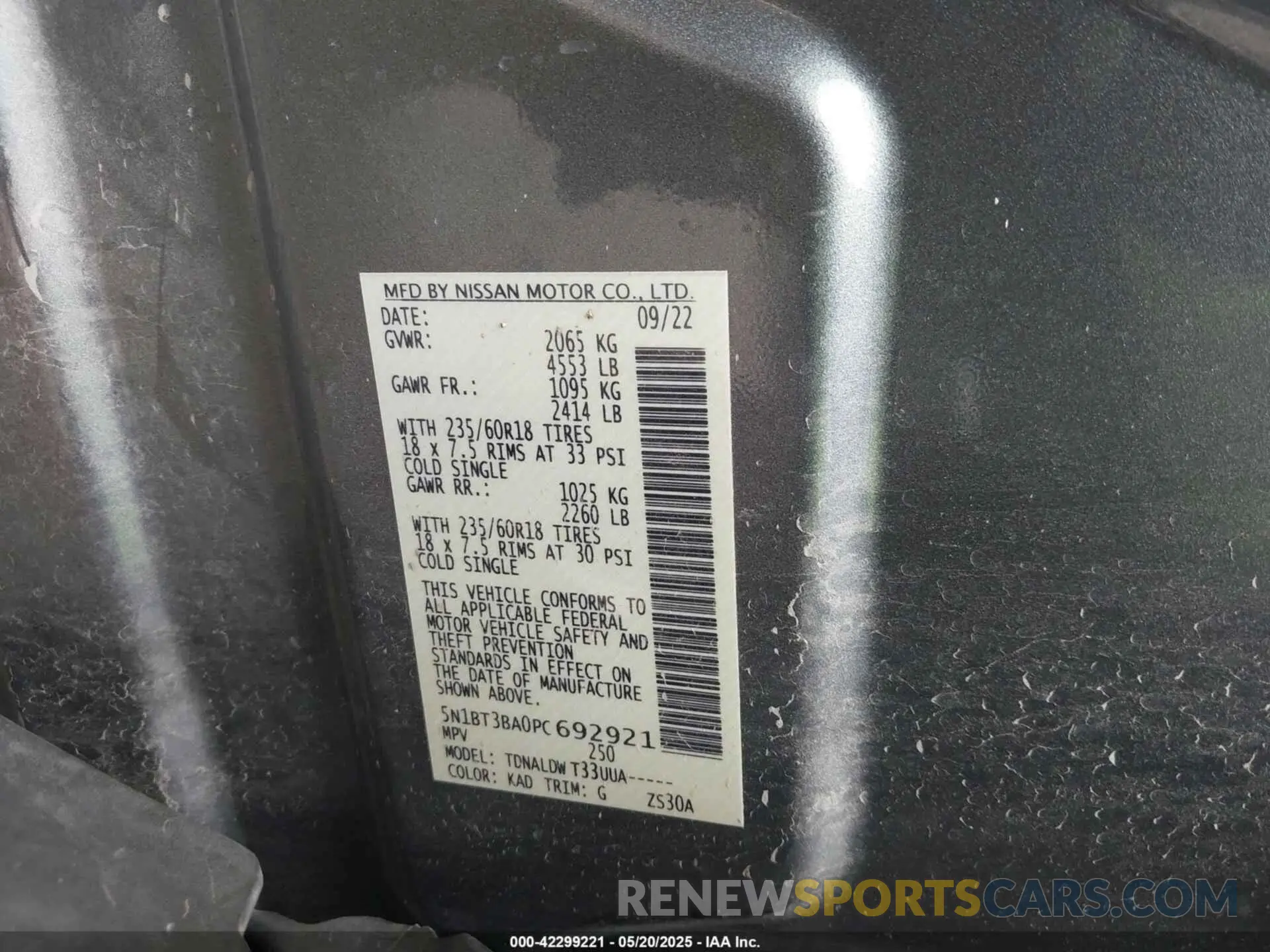 9 Photograph of a damaged car 5N1BT3BA0PC692921 NISSAN ROGUE 2023