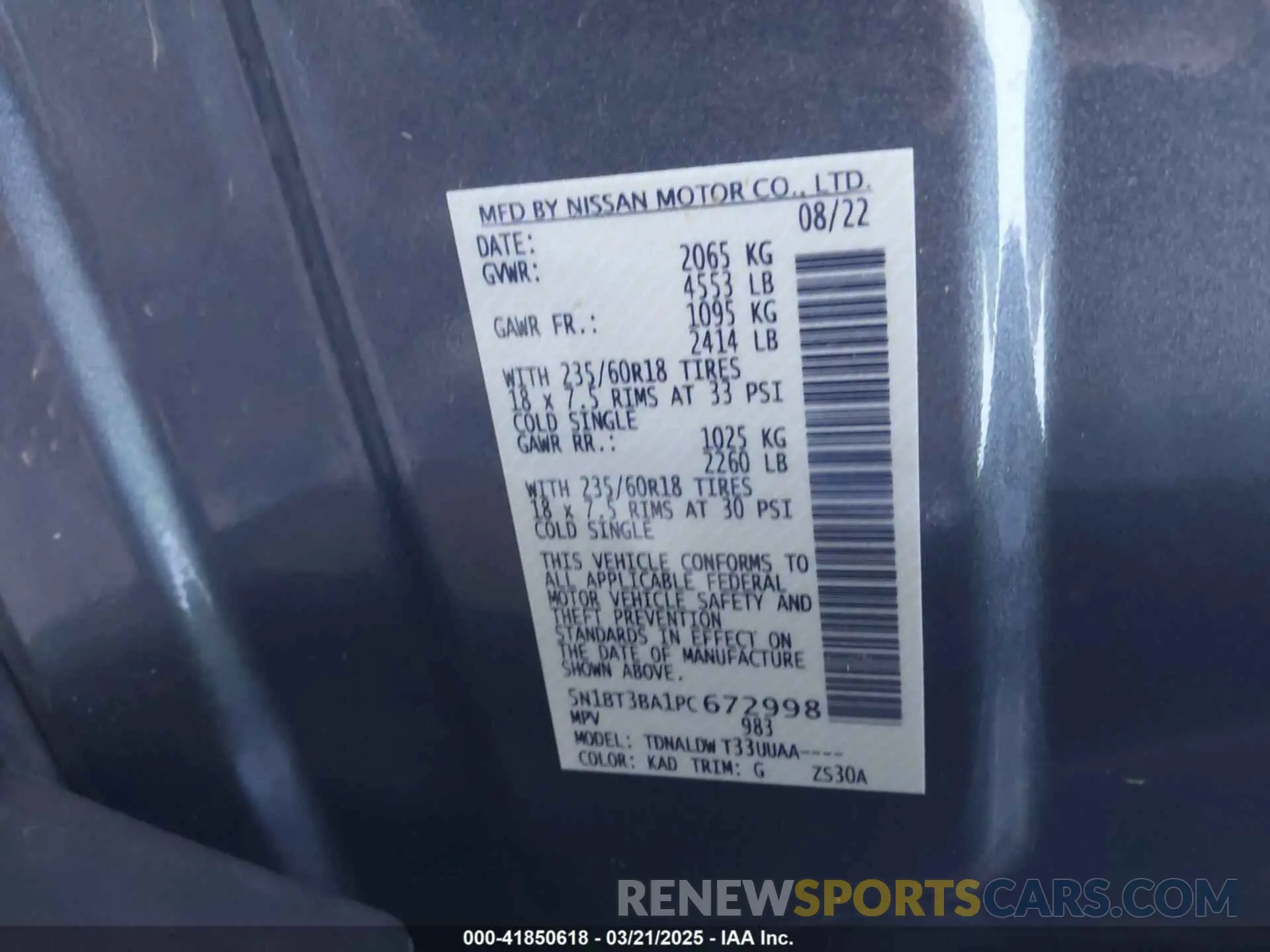 9 Photograph of a damaged car 5N1BT3BA1PC672998 NISSAN ROGUE 2023