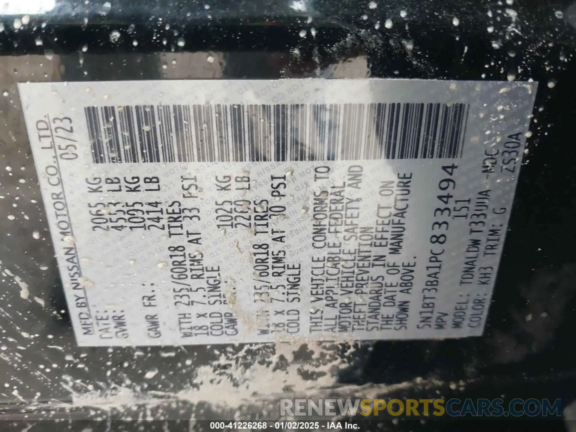 9 Фотография поврежденного автомобиля 5N1BT3BA1PC833494 NISSAN ROGUE 2023