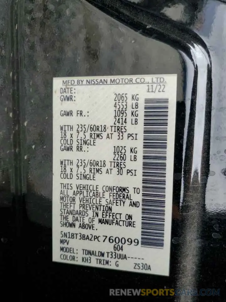 16 Фотография поврежденного автомобиля 5N1BT3BA2PC760099 NISSAN ROGUE 2023