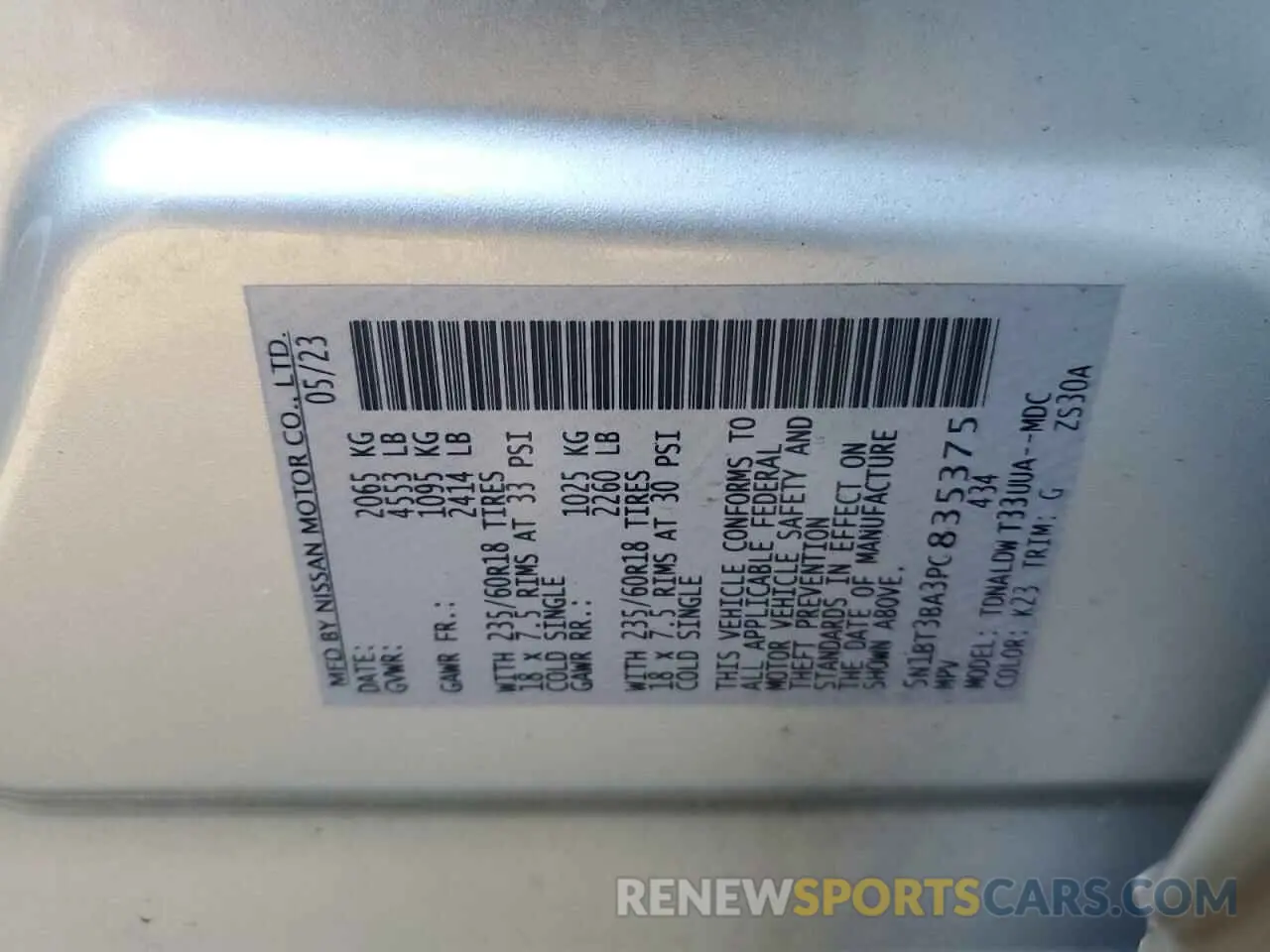 13 Фотография поврежденного автомобиля 5N1BT3BA3PC835375 NISSAN ROGUE 2023