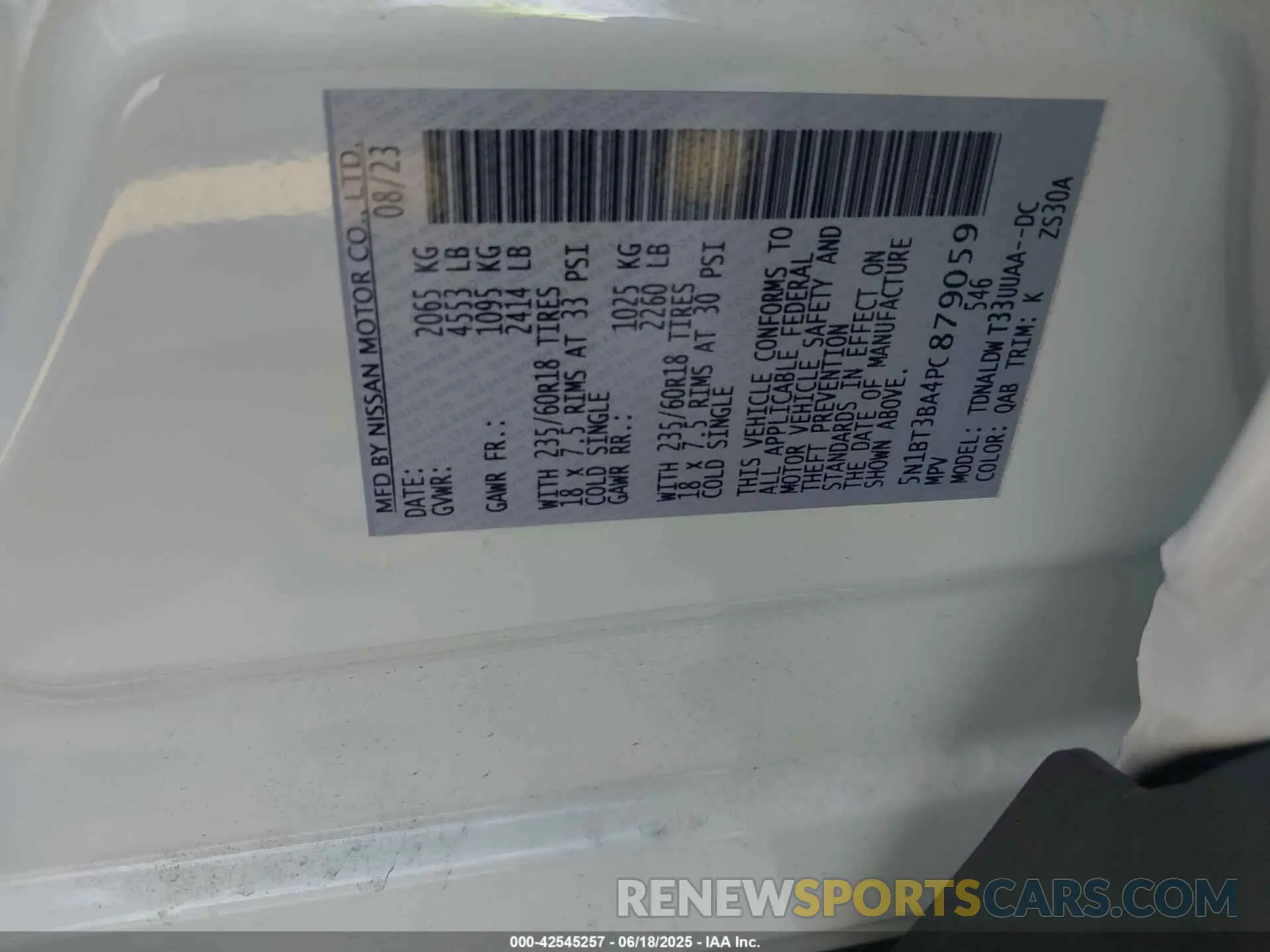 9 Photograph of a damaged car 5N1BT3BA4PC879059 NISSAN ROGUE 2023