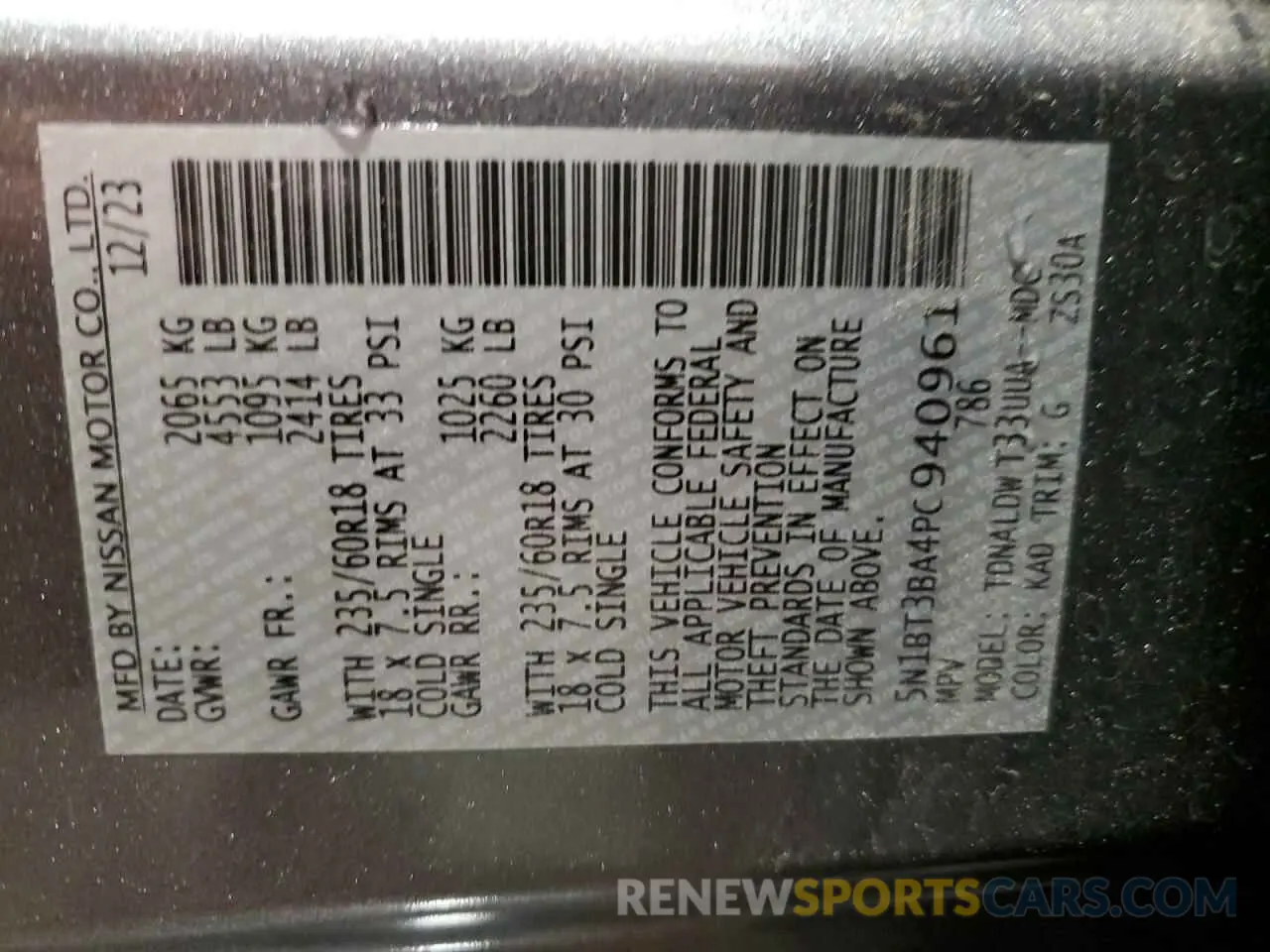 14 Фотография поврежденного автомобиля 5N1BT3BA4PC940961 NISSAN ROGUE 2023