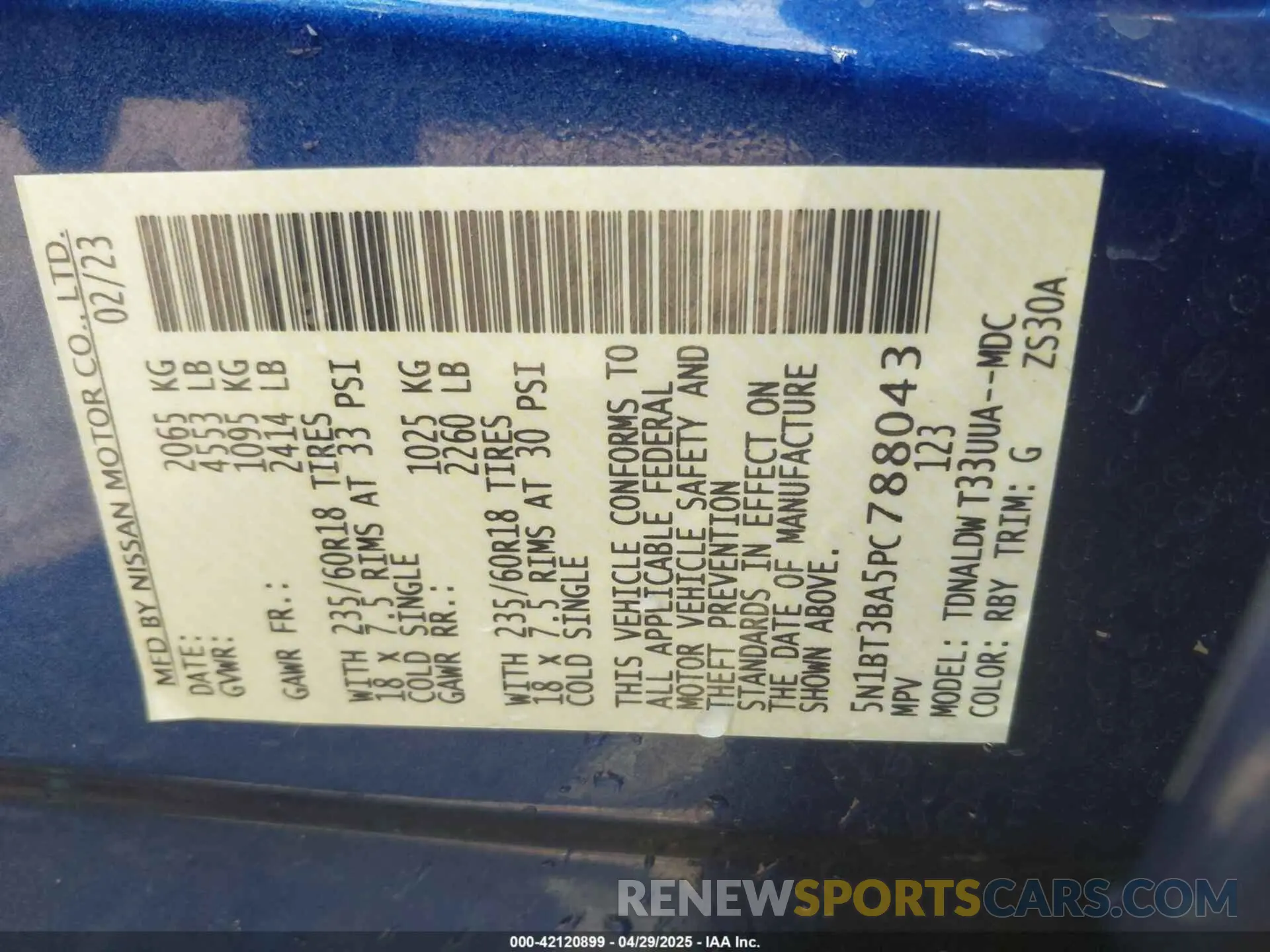 9 Фотография поврежденного автомобиля 5N1BT3BA5PC788043 NISSAN ROGUE 2023