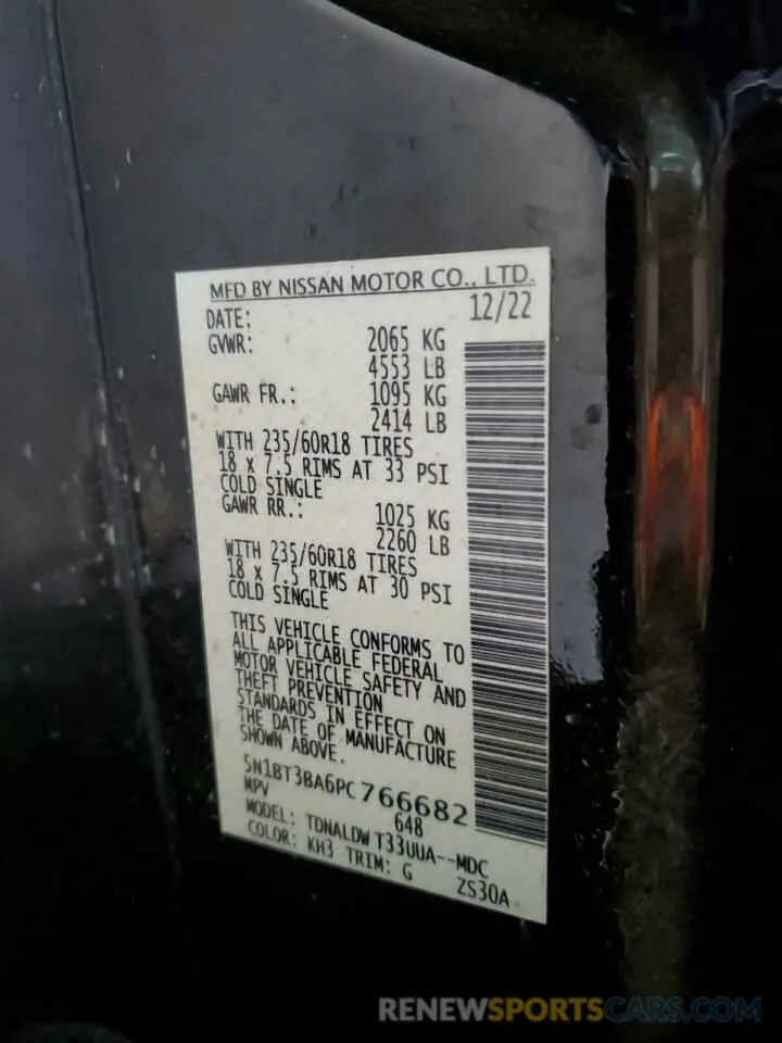 13 Фотография поврежденного автомобиля 5N1BT3BA6PC766682 NISSAN ROGUE 2023