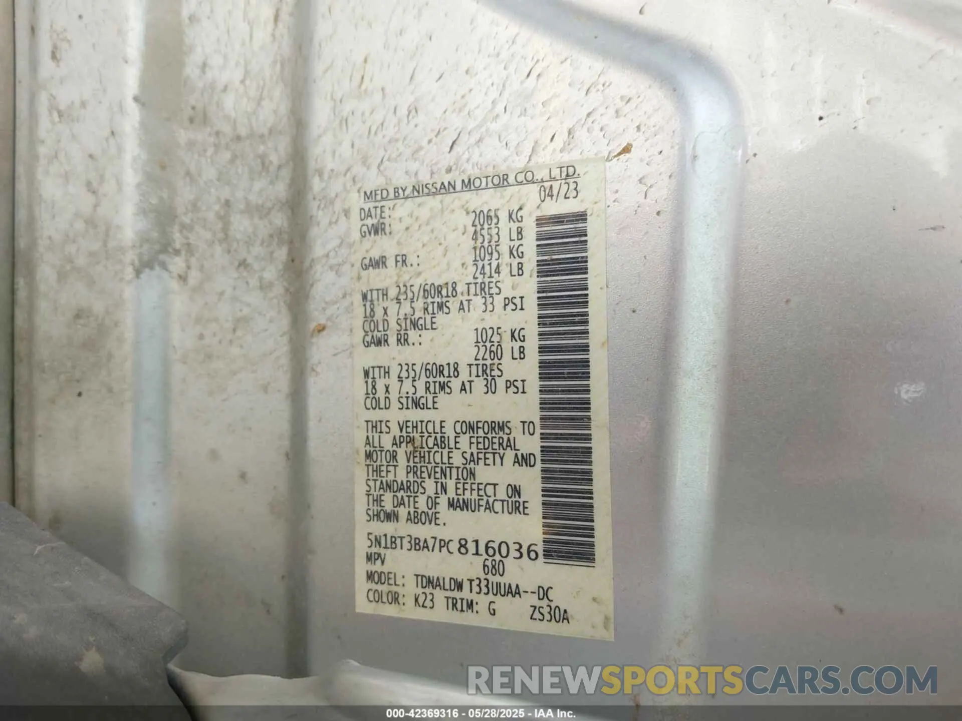9 Photograph of a damaged car 5N1BT3BA7PC816036 NISSAN ROGUE 2023