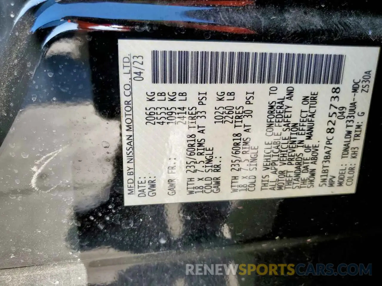 13 Photograph of a damaged car 5N1BT3BA7PC825738 NISSAN ROGUE 2023
