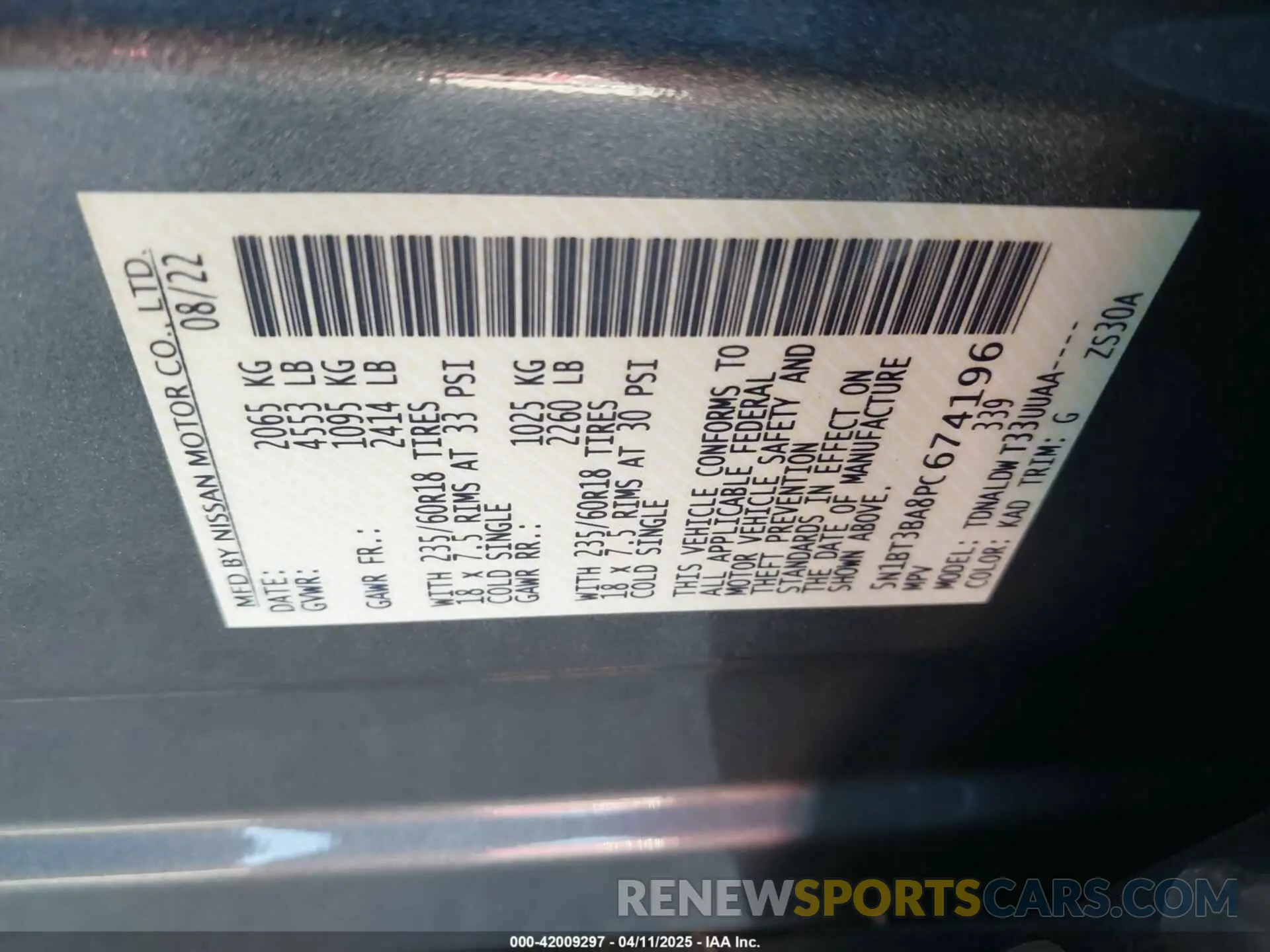 9 Фотография поврежденного автомобиля 5N1BT3BA8PC674196 NISSAN ROGUE 2023