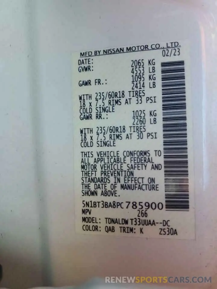 14 Фотография поврежденного автомобиля 5N1BT3BA8PC785900 NISSAN ROGUE 2023