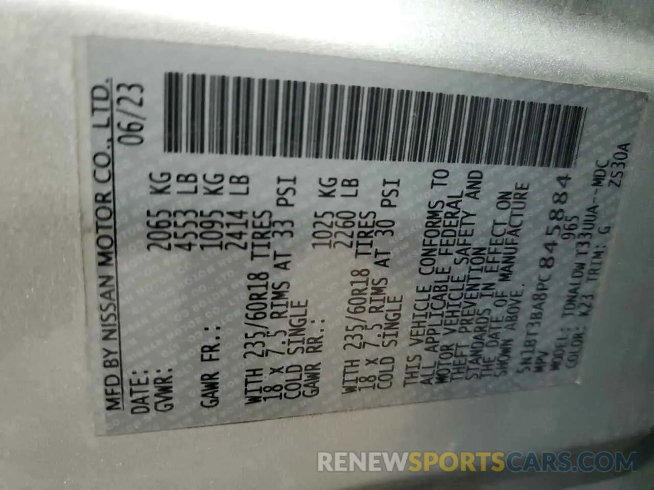 12 Фотография поврежденного автомобиля 5N1BT3BA8PC845884 NISSAN ROGUE 2023