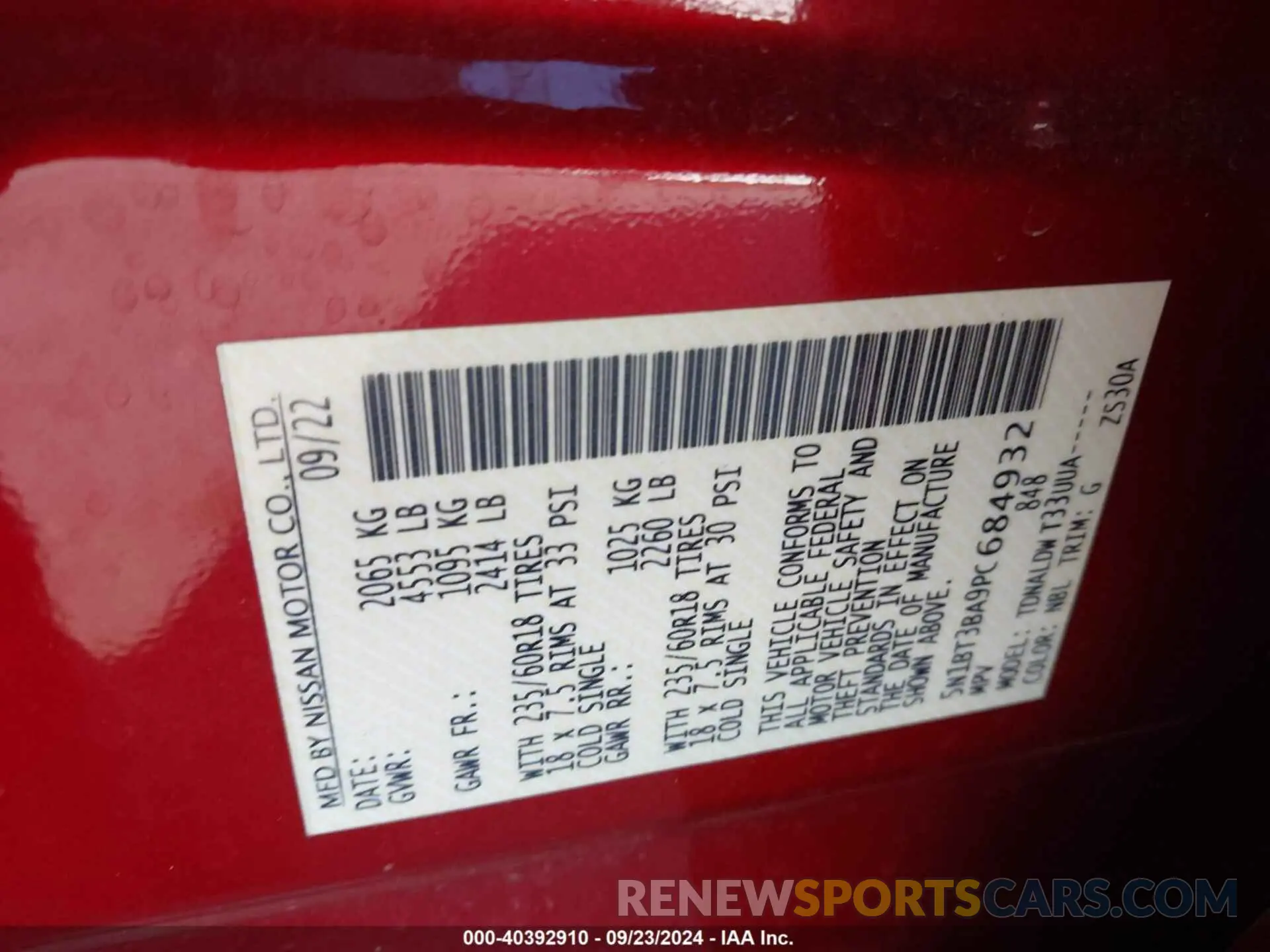 9 Фотография поврежденного автомобиля 5N1BT3BA9PC684932 NISSAN ROGUE 2023