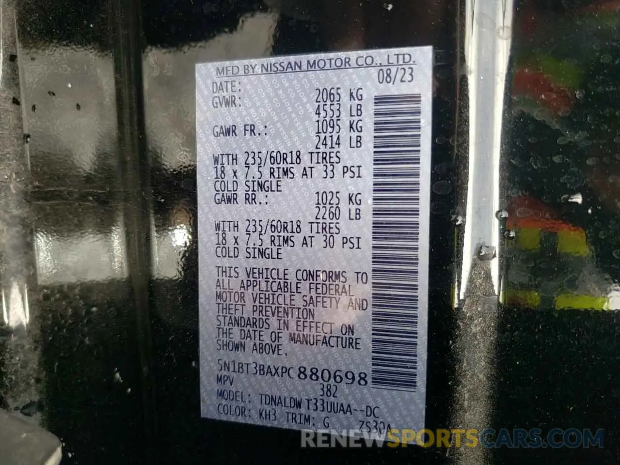 13 Photograph of a damaged car 5N1BT3BAXPC880698 NISSAN ROGUE 2023
