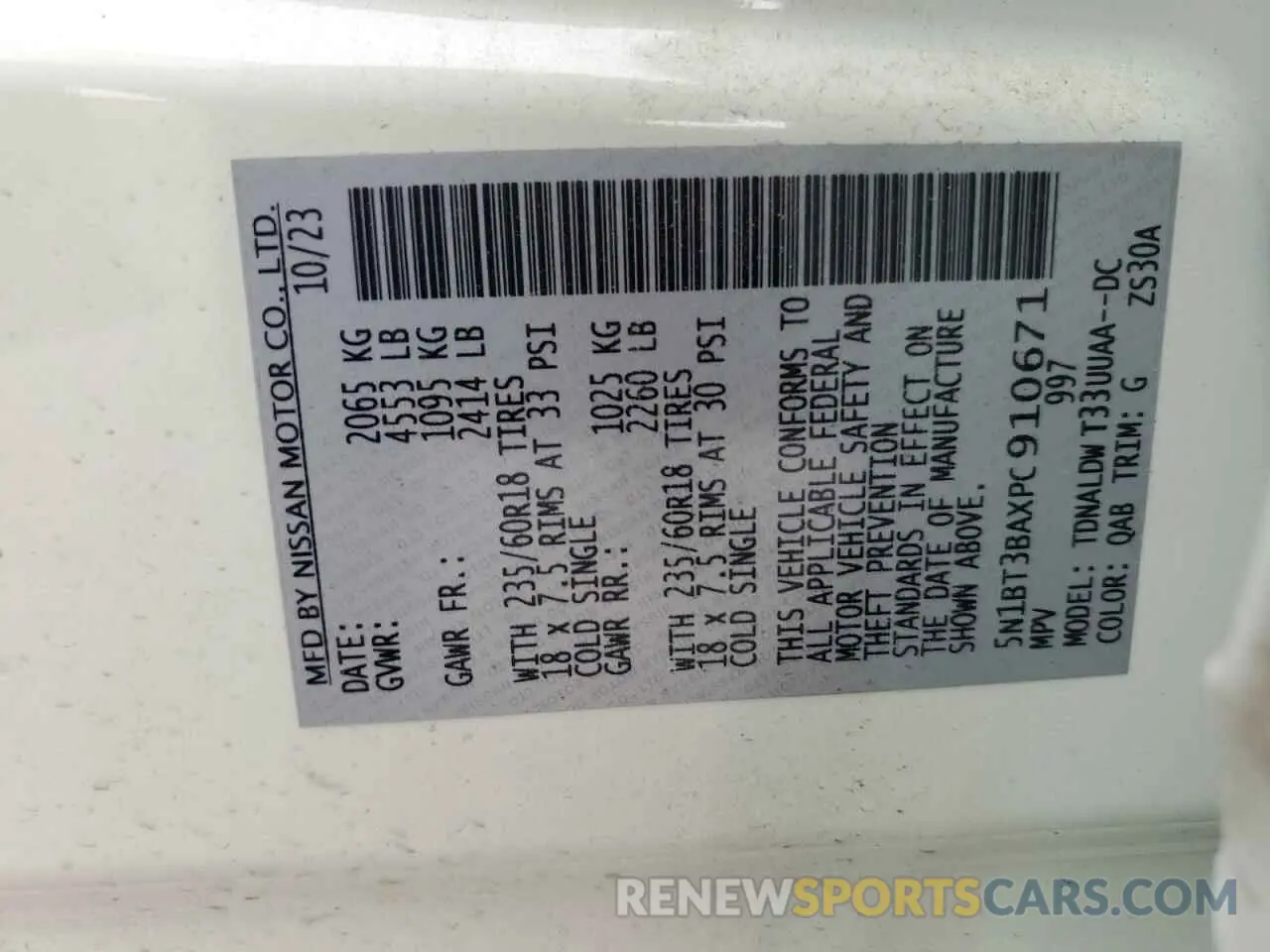 13 Фотография поврежденного автомобиля 5N1BT3BAXPC910671 NISSAN ROGUE 2023
