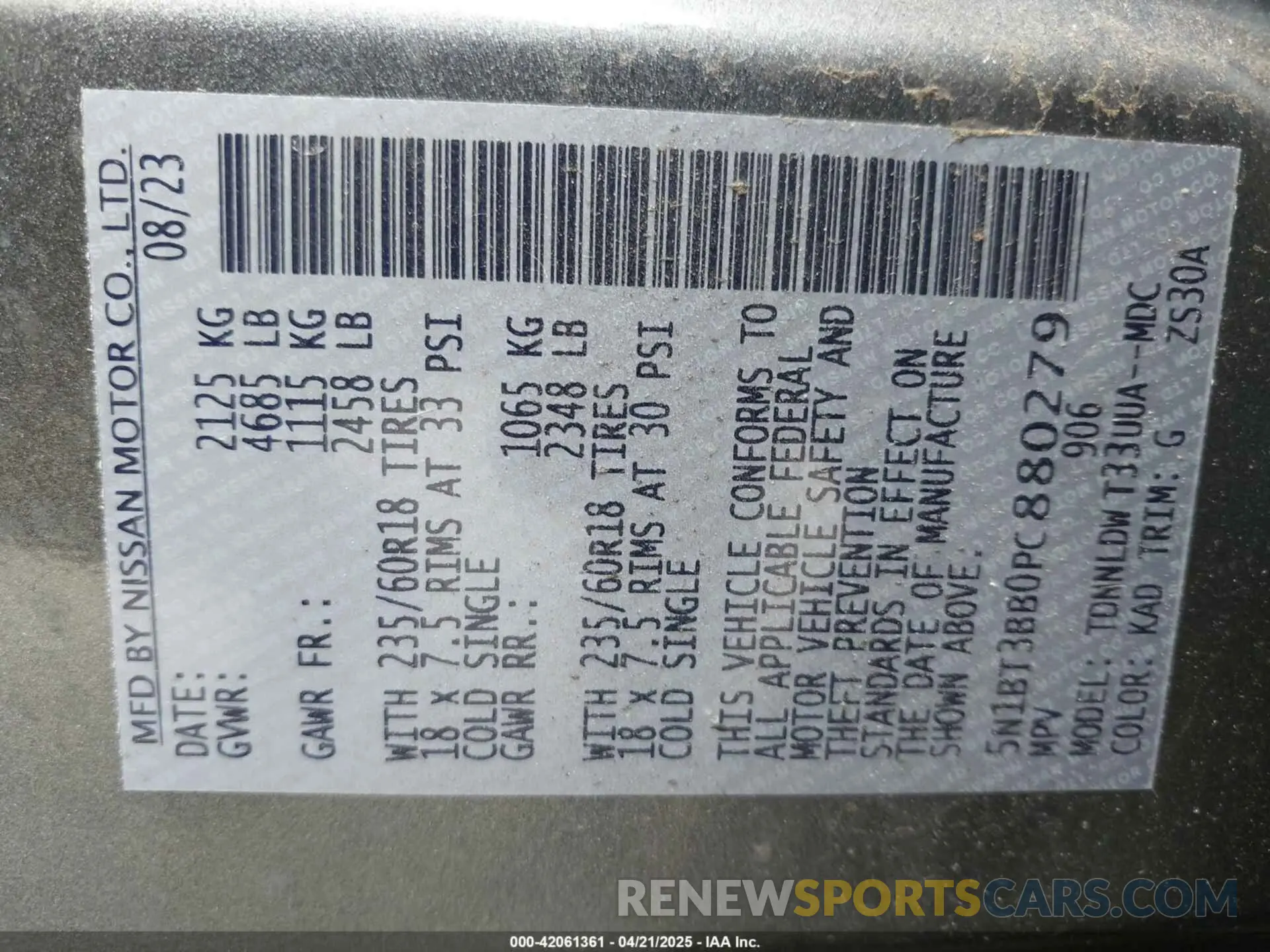 9 Фотография поврежденного автомобиля 5N1BT3BB0PC880279 NISSAN ROGUE 2023