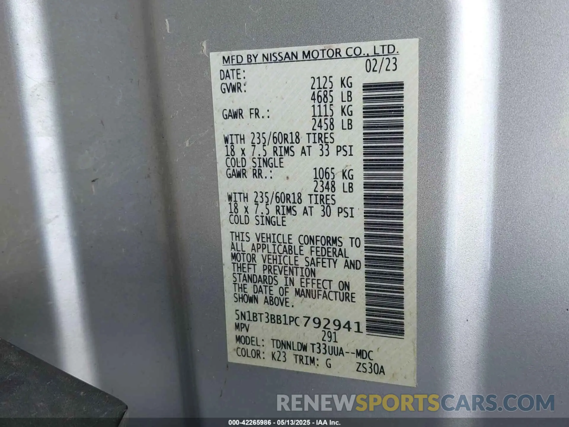 9 Фотография поврежденного автомобиля 5N1BT3BB1PC792941 NISSAN ROGUE 2023